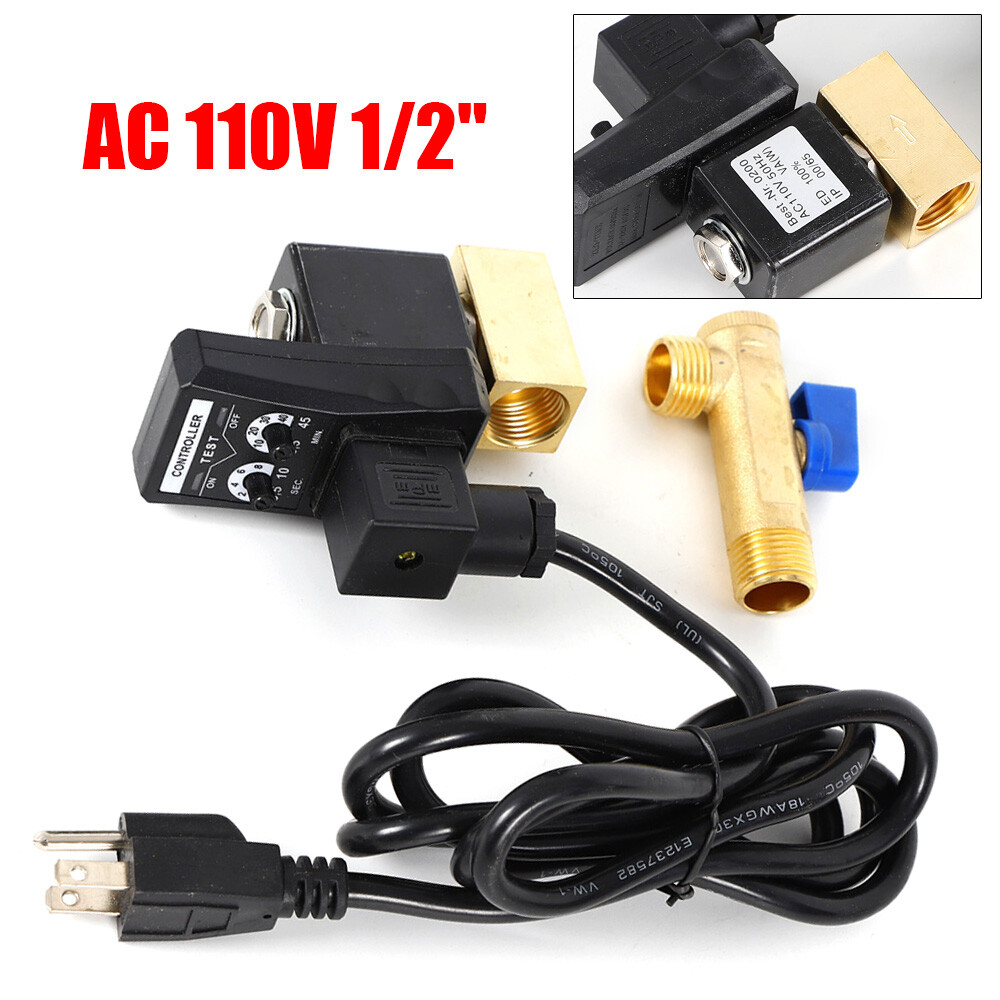 Auto Automatic Timed Electronic Drain Valve for Air Compressor Water Tank 1/2''