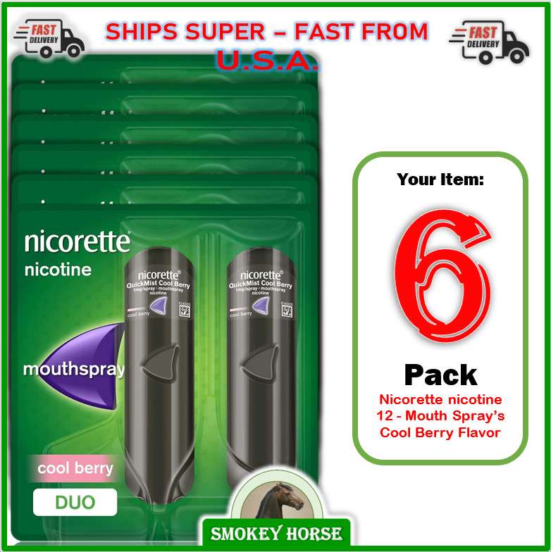 6 Pack Nicorette Quickmist Duo, 12 x 150 sprays \