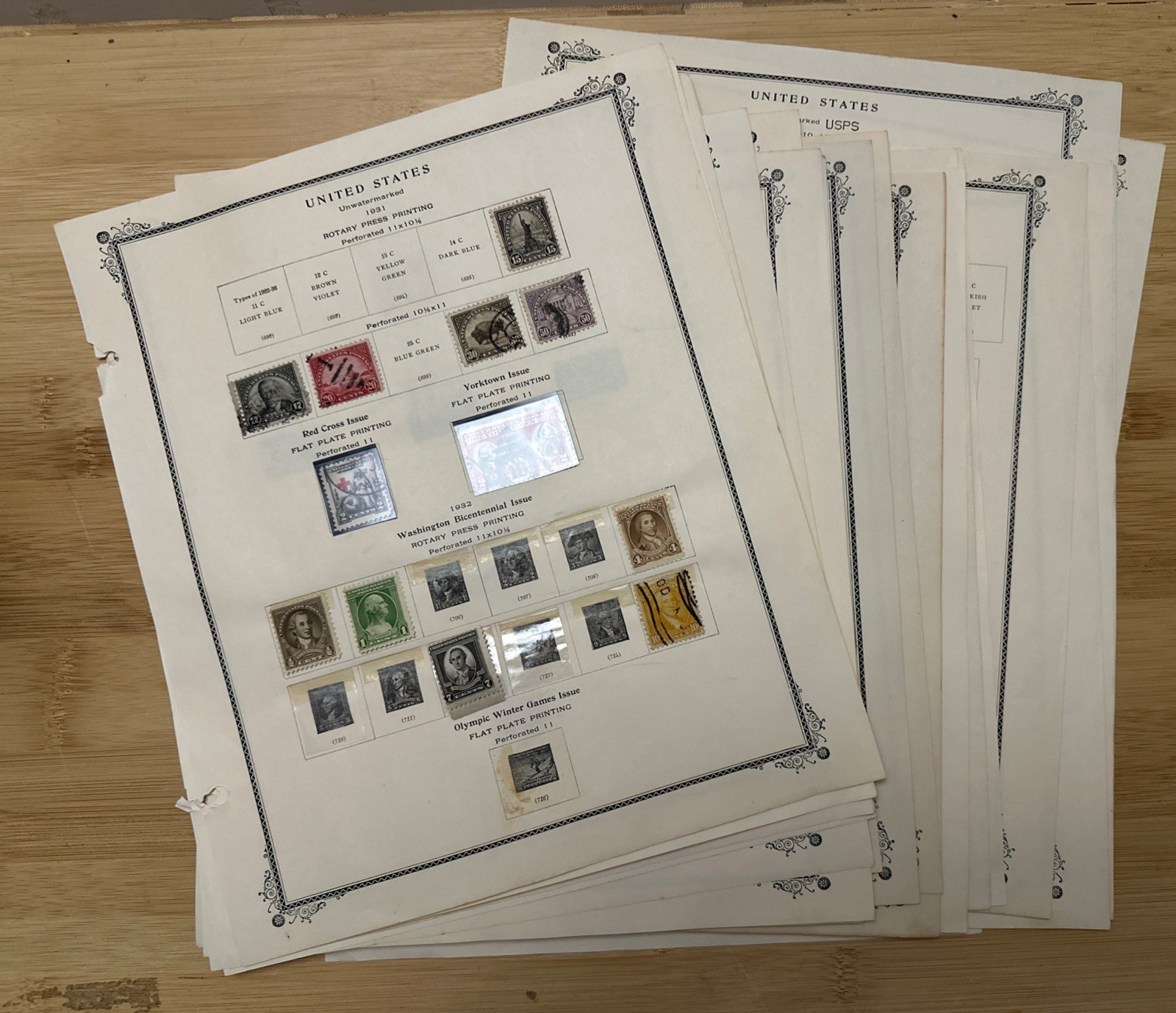 Vintage US Postage Lot Of 24 Scott Pages Vintage US Postage Lot Of 24 Scott Pages