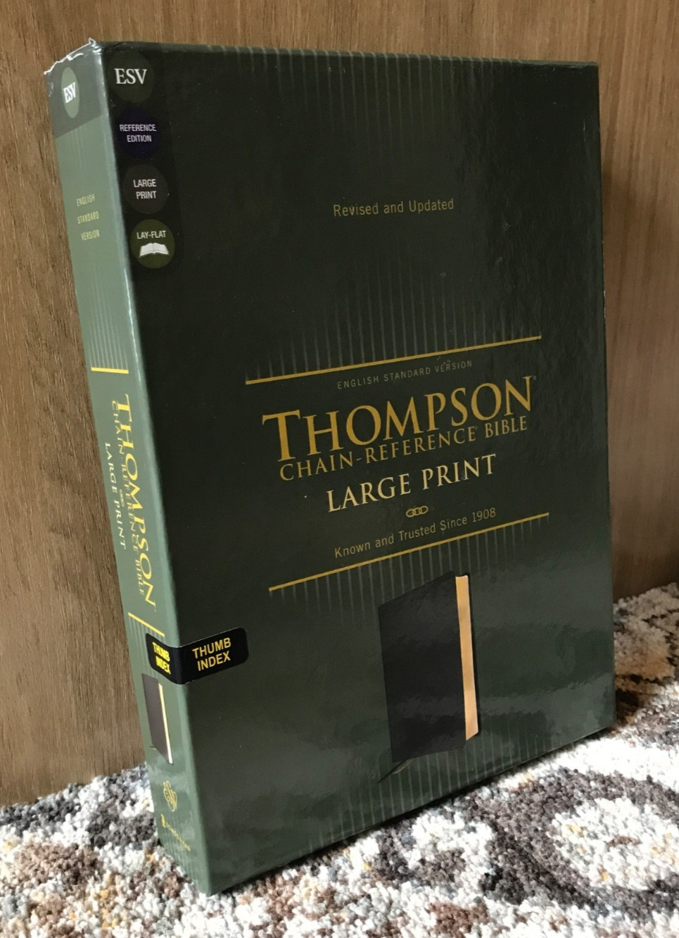 ESV Thompson Chain Reference Bible Red Letter Thumb Indexed Black Leathersoft