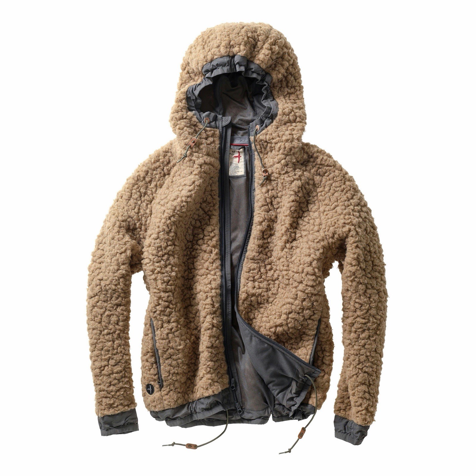 Relwen Men\'s L Abominable Hooded Full Zip Jacket Wool Blend Outdoor Hiking RARE Relwen Men\'s L Abominable Hooded Full Zip Jacket Wool Blend Outdoor Hiking RARE