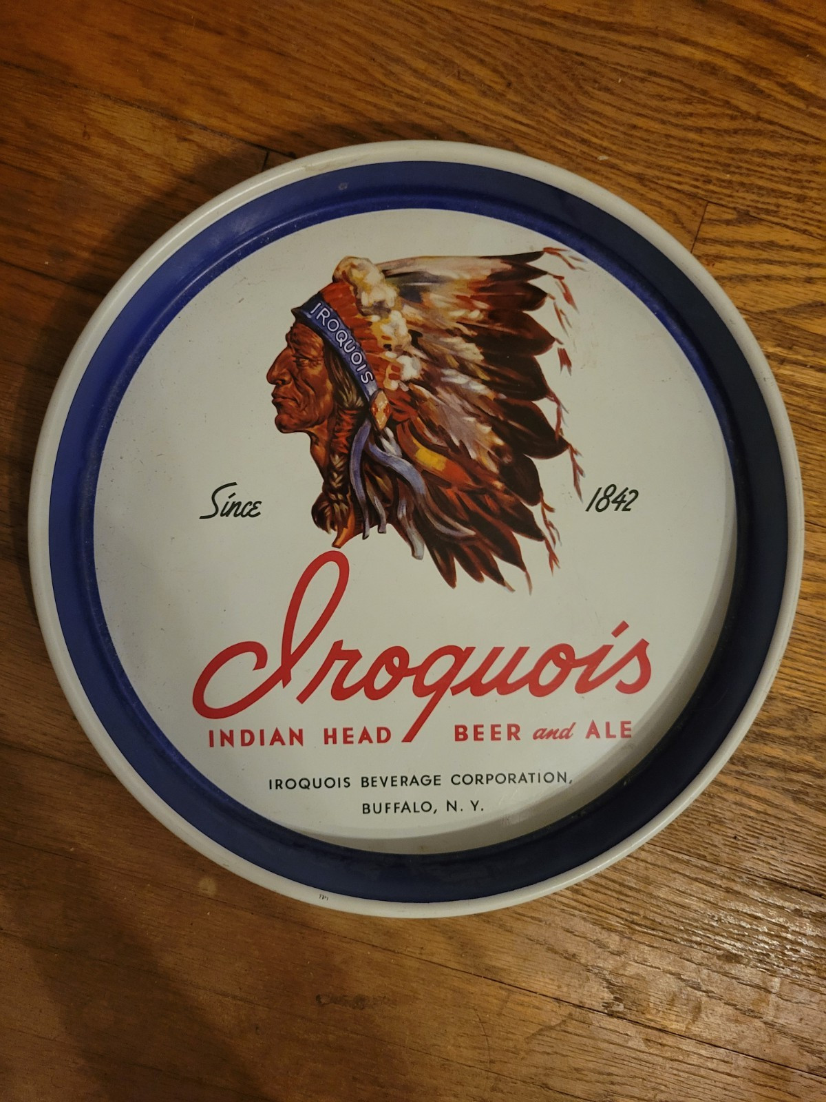 Vintage Iroquois Indian Head Beer Ale Tray Buffalo NY Vintage Iroquois Indian Head Beer Ale Tray Buffalo NY