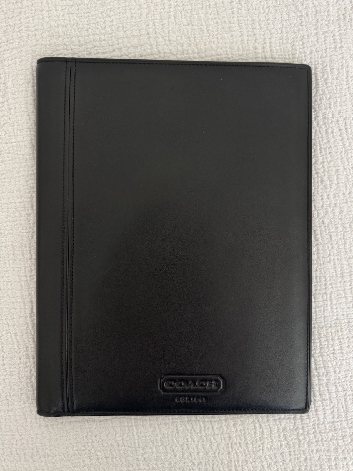 vtg COACH Leather Black Portfolio/Notepad with Coach Paper Pad 12.5 x 10 vtg COACH Leather Black Portfolio/Notepad with Coach Paper Pad 12.5 x 10