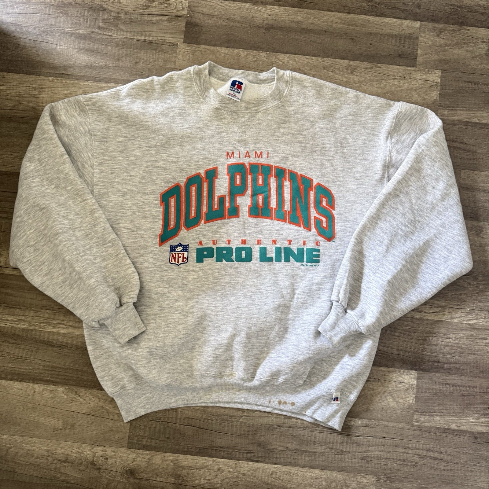 Vtg Miami Dolphins Pro Line Pullover Sweater Men’s XXL Grey Russell 25 X 27 Vtg Miami Dolphins Pro Line Pullover Sweater Men’s XXL Grey Russell 25 X 27