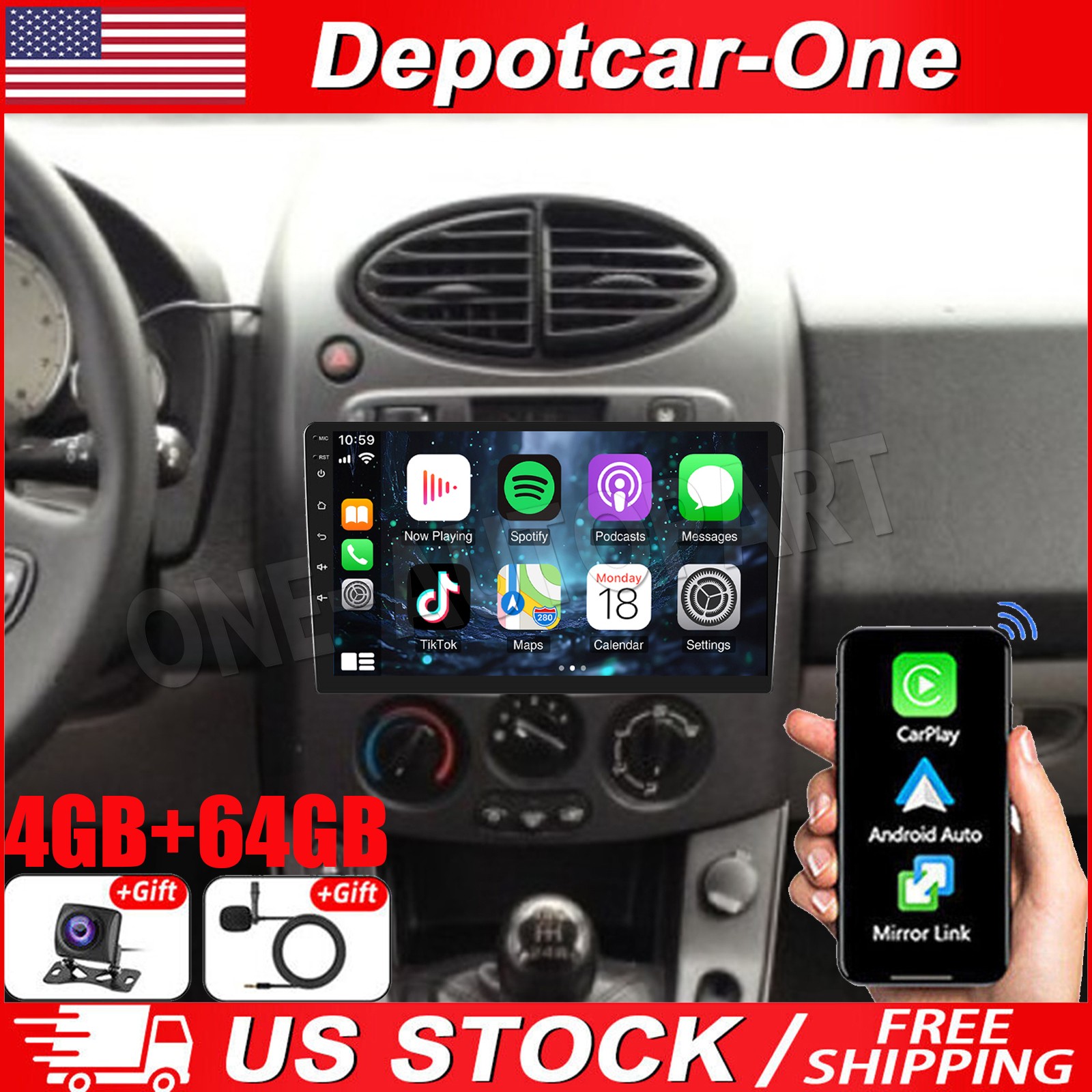 10.1\'\' Car Radio Stereo For Saturn Vue 2002-2005 Android 13 CarPlay GPS 4+64GB