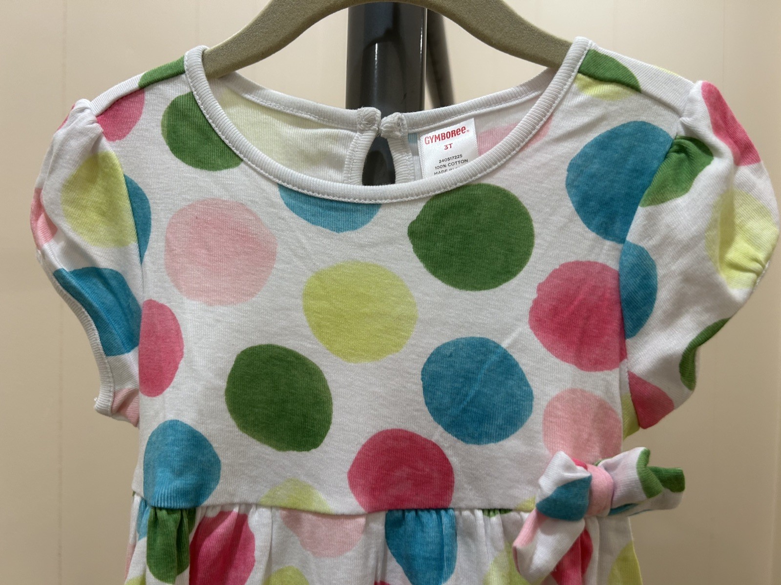 NWT Gymboree vintage cotton jersey polka dot dress Sz 3T 3 years 