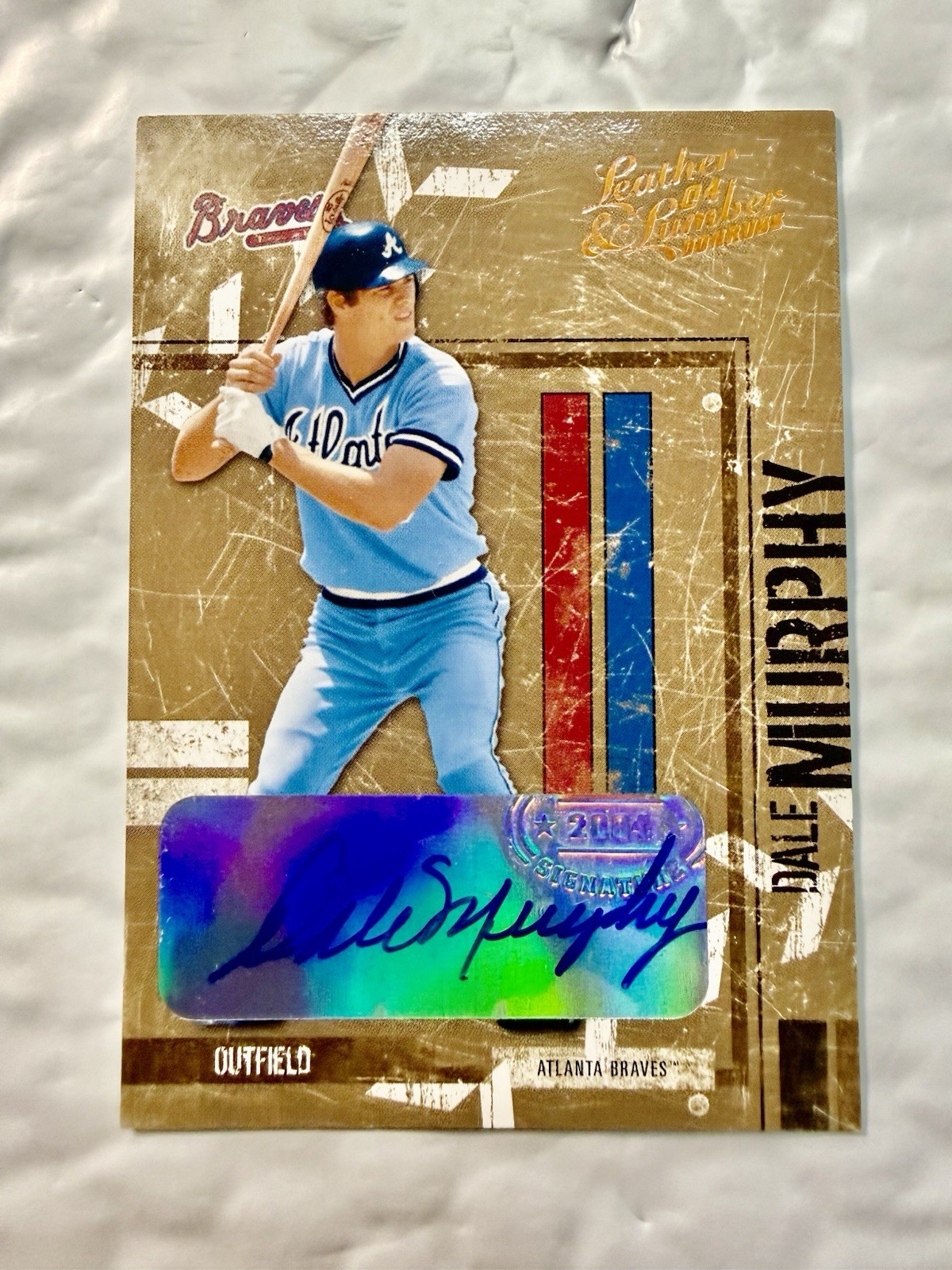 Donruss 2004 Leather & Lumber Autographed Dale Murphy Braves #/25 Donruss 2004 Leather & Lumber Autographed Dale Murphy Braves #/25