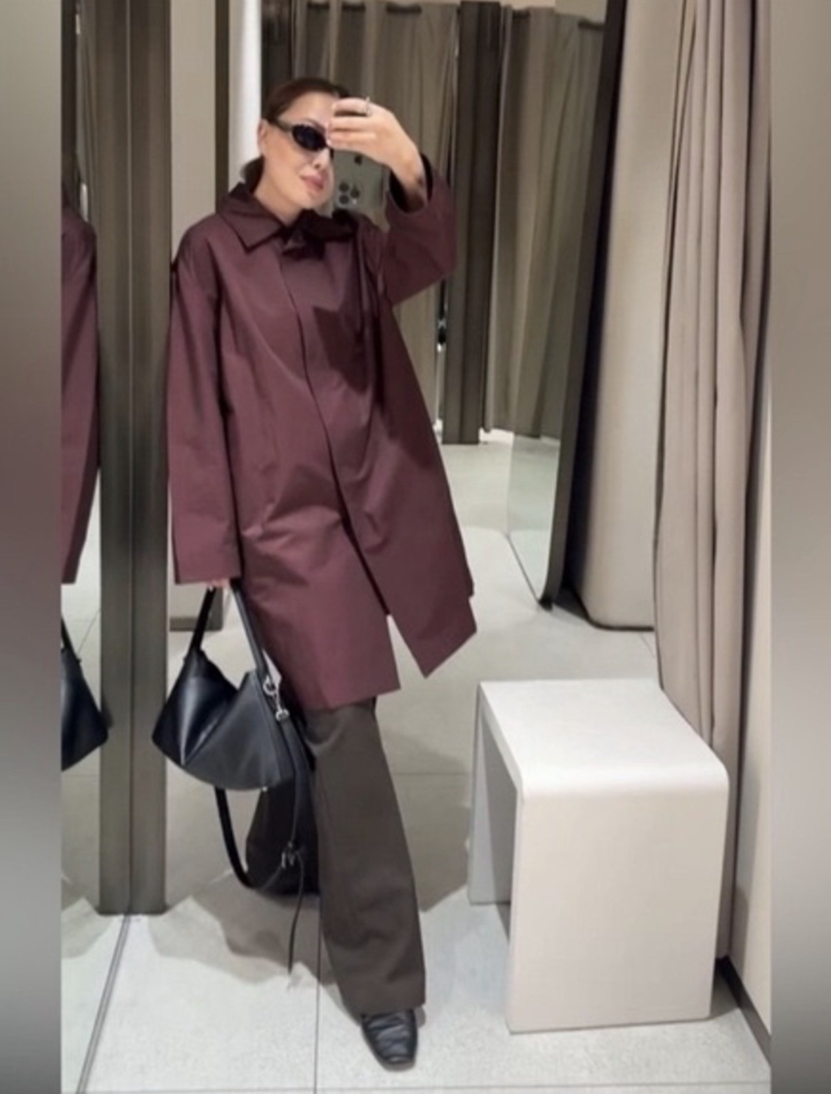 ZARA ZW COLLECTION WATER-REPELLENT TRENCH COAT BURGUNDY SIZES XS ZARA ZW COLLECTION WATER-REPELLENT TRENCH COAT BURGUNDY SIZES XS