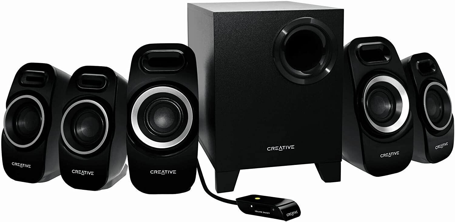 Creative Inspire T6300 5.1 Surround Sound PC Speakers Subwoofer System Black
