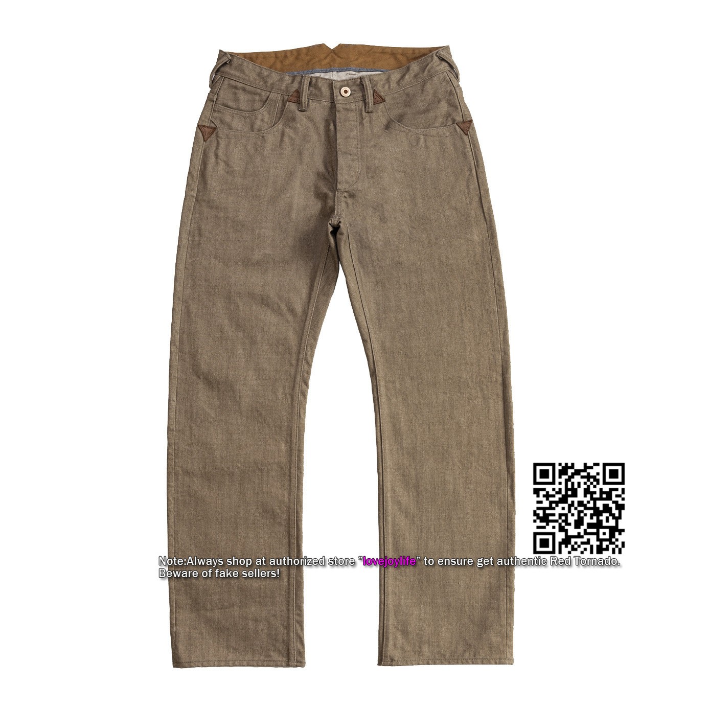 Red Tornado Retro KAKISHIBU Men Straight Jeans Selvedge Jean 18OZ Thick Denim Red Tornado Retro KAKISHIBU Men Straight Jeans Selvedge Jean 18OZ Thick Denim