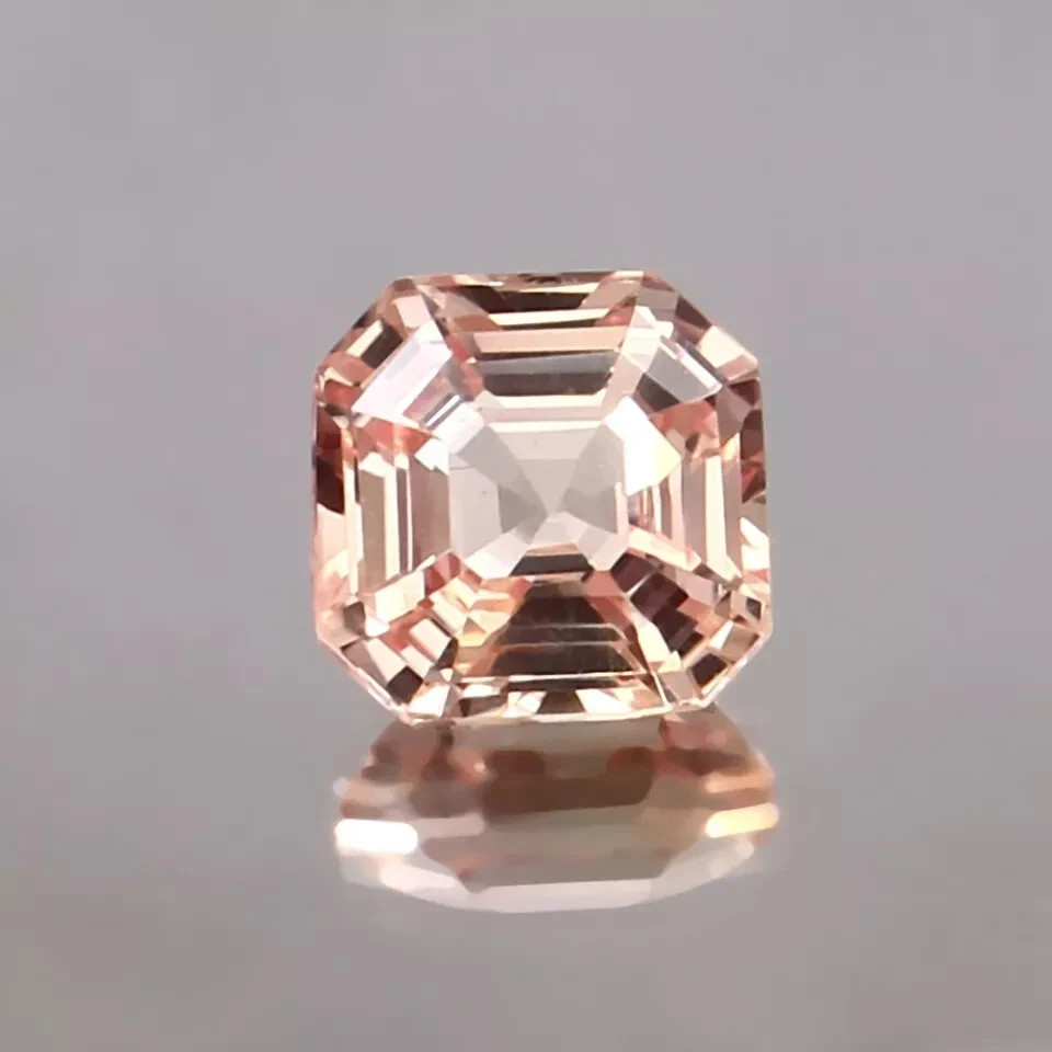 AAA 11x11 MM Natural Flawless Madagascar Morganite Loose Asscher Cut Gemstone