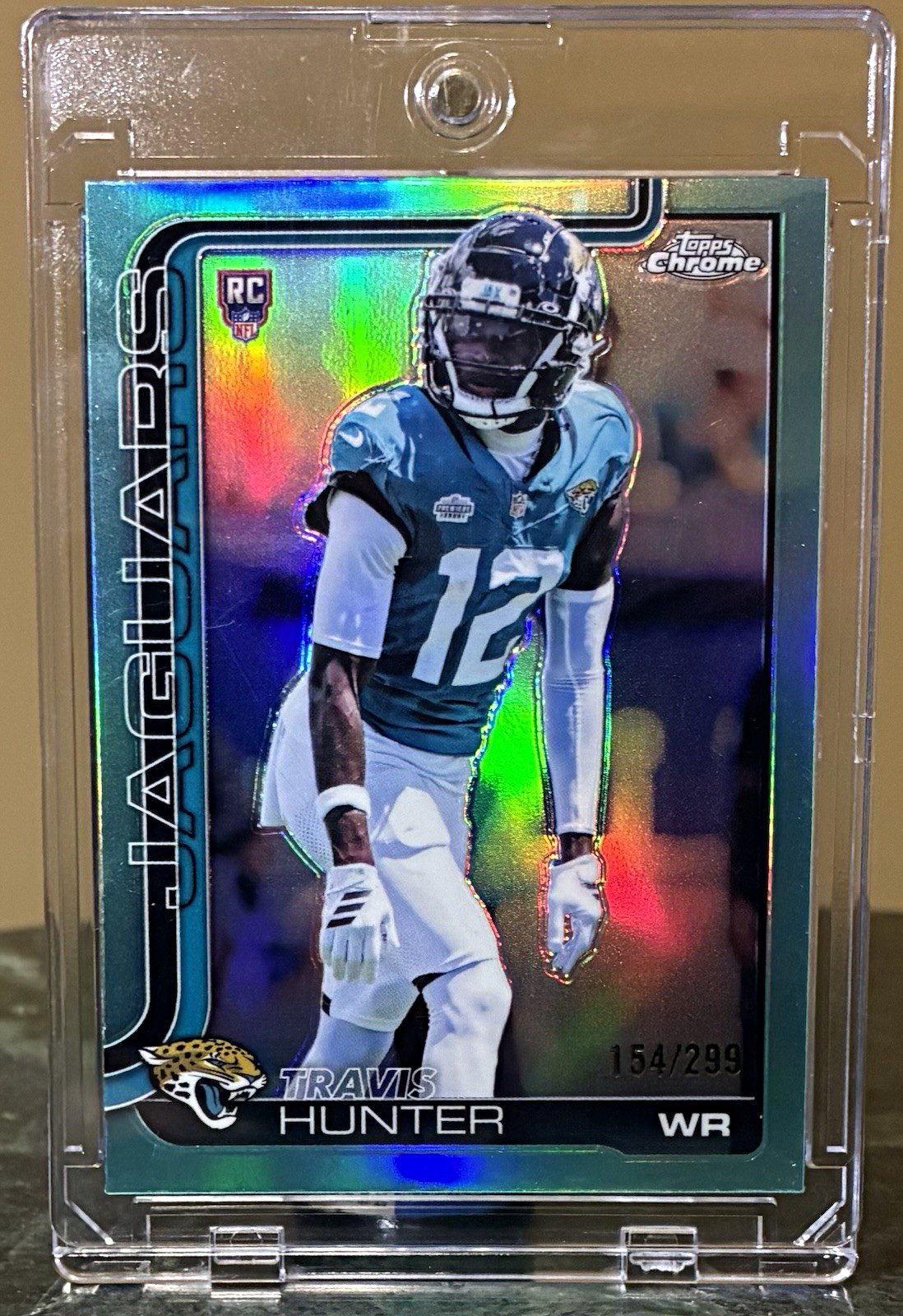 2025 Topps Chrome Travis Hunter Teal Refractor /299 #332 Jaguars RC 2025 Topps Chrome Travis Hunter Teal Refractor /299 #332 Jaguars RC
