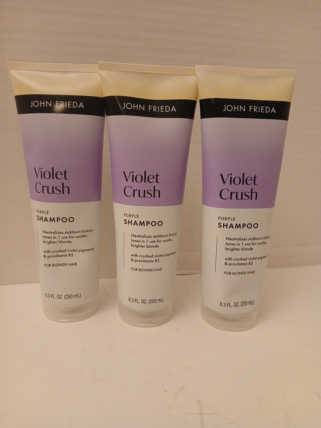THREE JOHN FRIEDA Violet Crush for Blonde Hair Shampoo 8.3 OZ Each THREE JOHN FRIEDA Violet Crush for Blonde Hair Shampoo 8.3 OZ Each