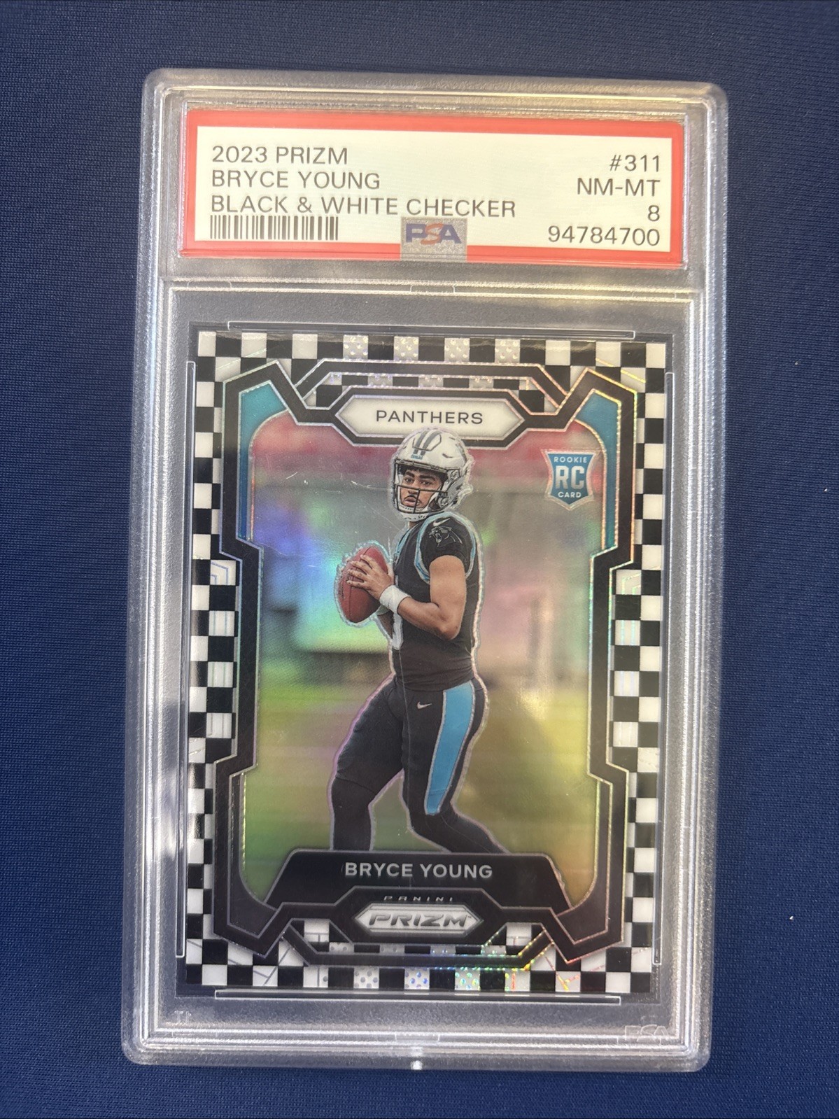 2023 Panini Prizm - Rookies Bryce Young #311 Black & White Checker (RC) PSA 8