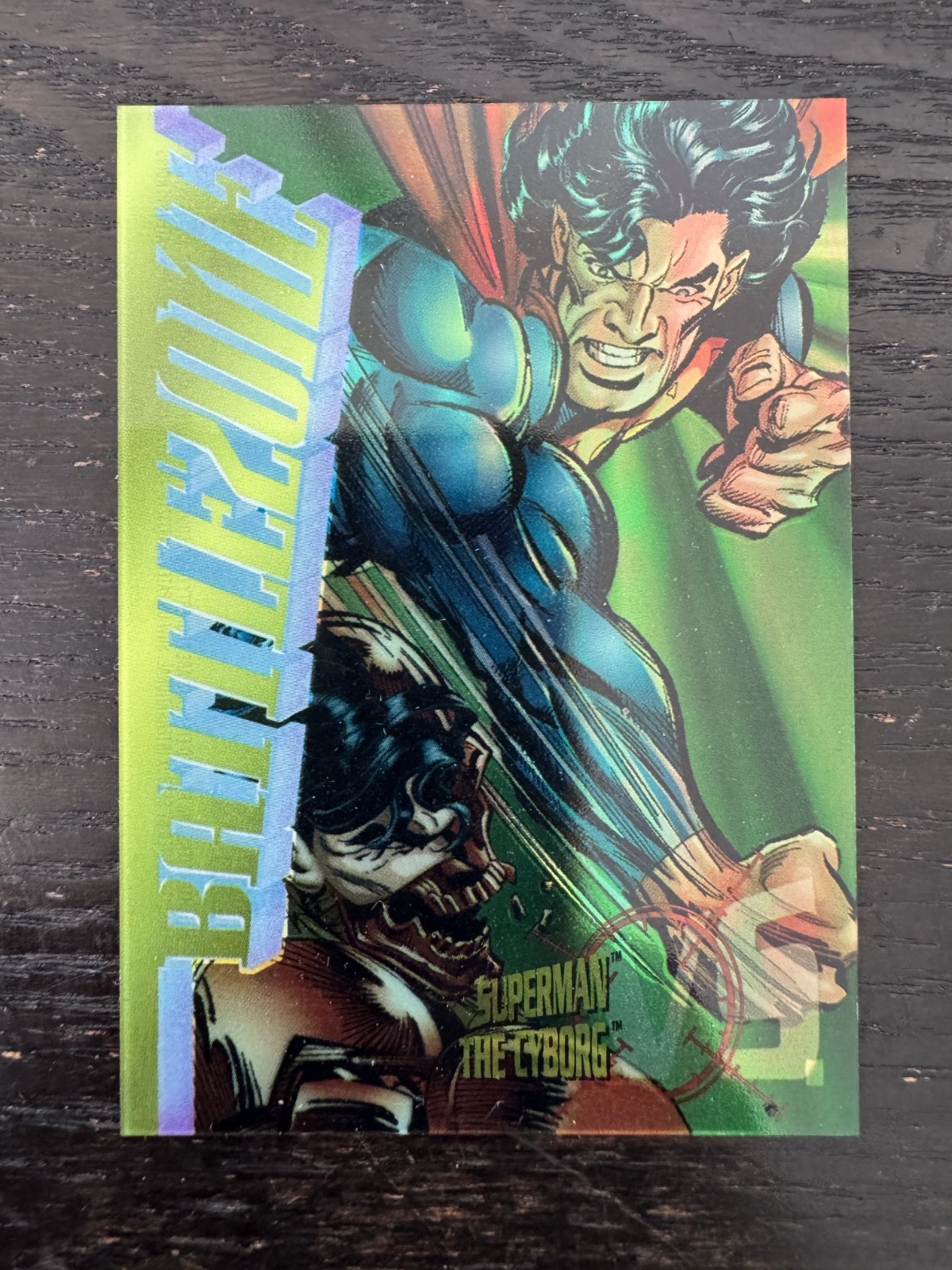 1995 Skybox DC Comics SUPERMAN vs The Cyborg BATTLEZONE CLEARCHROME #B1- 1995 Skybox DC Comics SUPERMAN vs The Cyborg BATTLEZONE CLEARCHROME #B1-