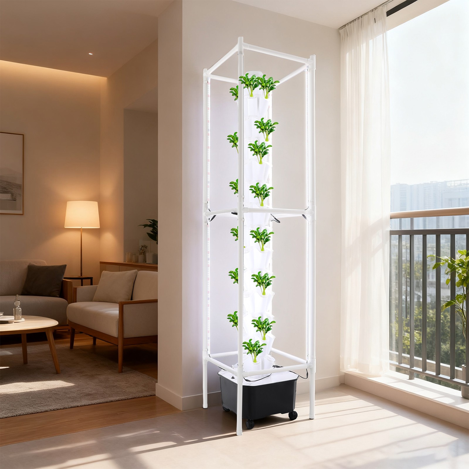Hydroponic Growing System with Grow Light 70Holes Indoor Hydroponic Tower Garden