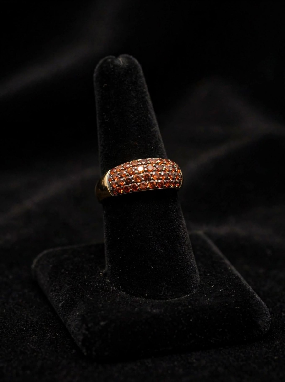 Le Vian Chocolate Cognac Orange Genuine Fancy Diamond Ring Sz 8 925 Sterling 18k