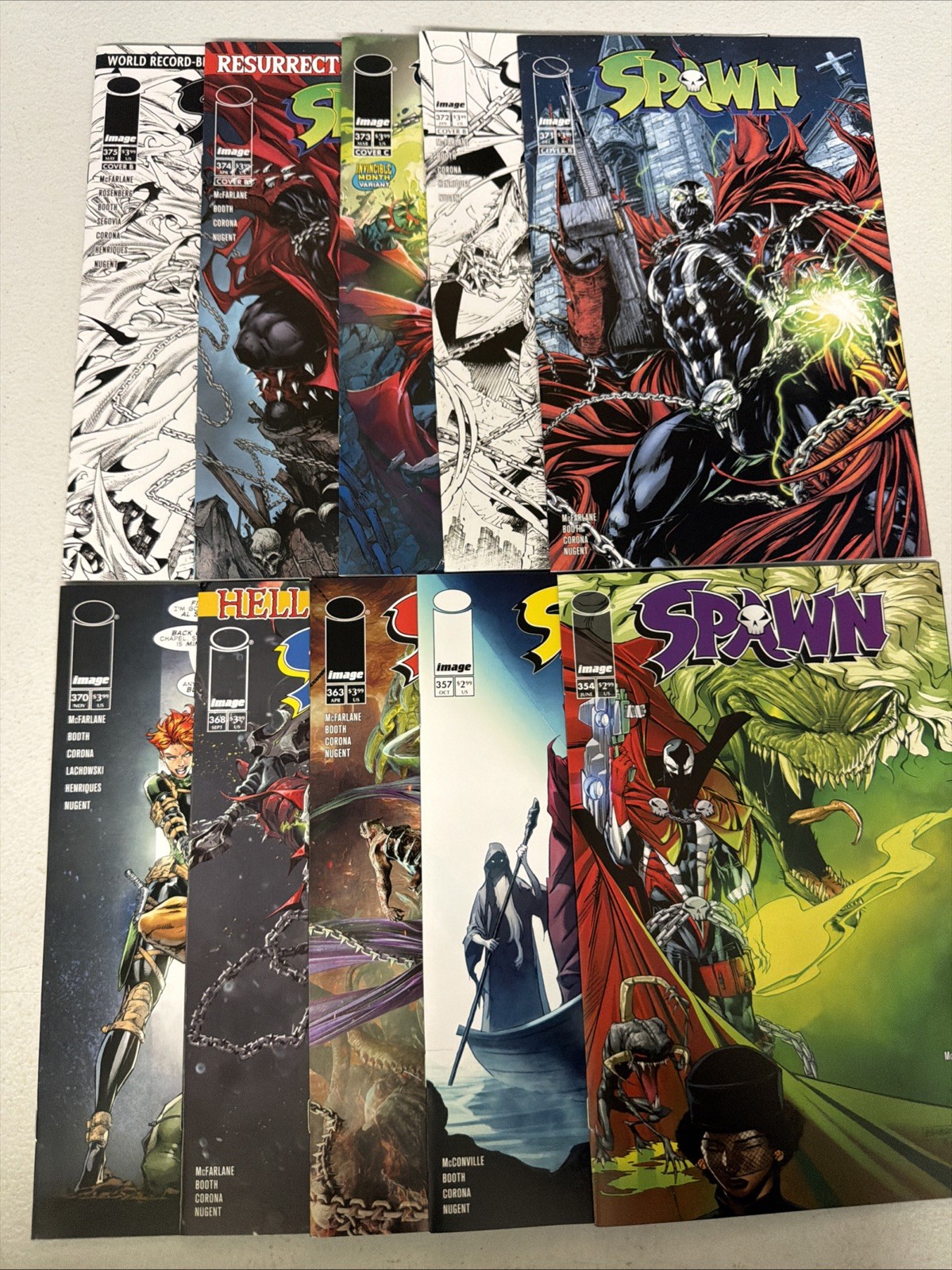 Spawn #354 357 363 368 370 371 372 373 374 375 Image Lot Run Set NM- *T16