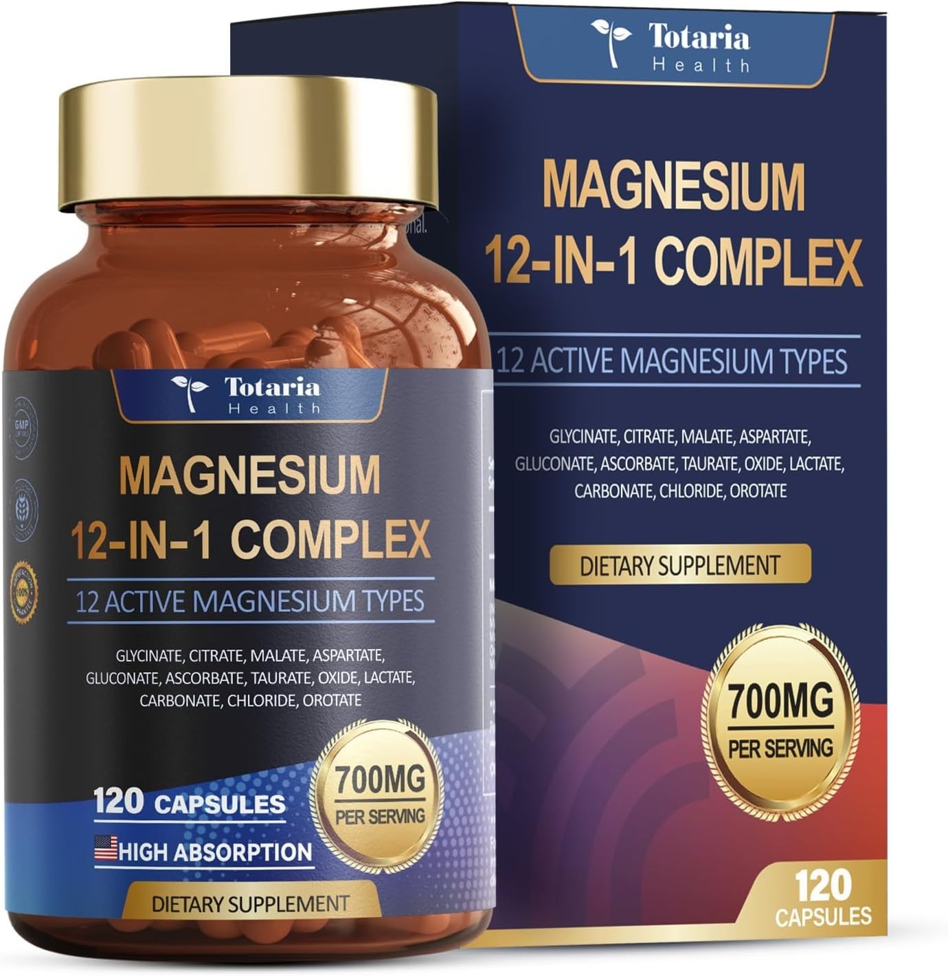 Totaria 12-in-1 Magnesium Complex 700mg – 120 Capsules