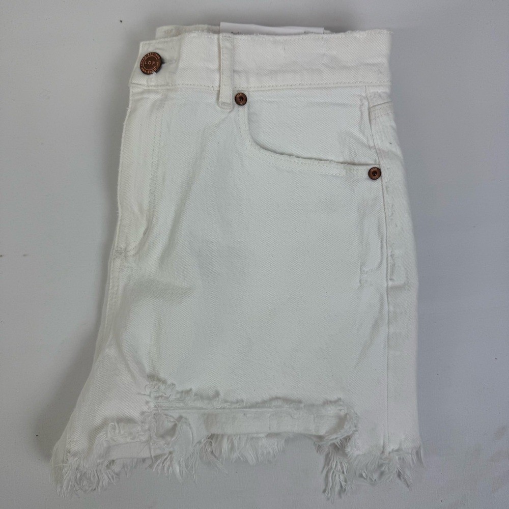 NEW LOFT The High Waist Cut Off Denim Shorts Size Small 4 Women\'s White NEW LOFT The High Waist Cut Off Denim Shorts Size Small 4 Women\'s White