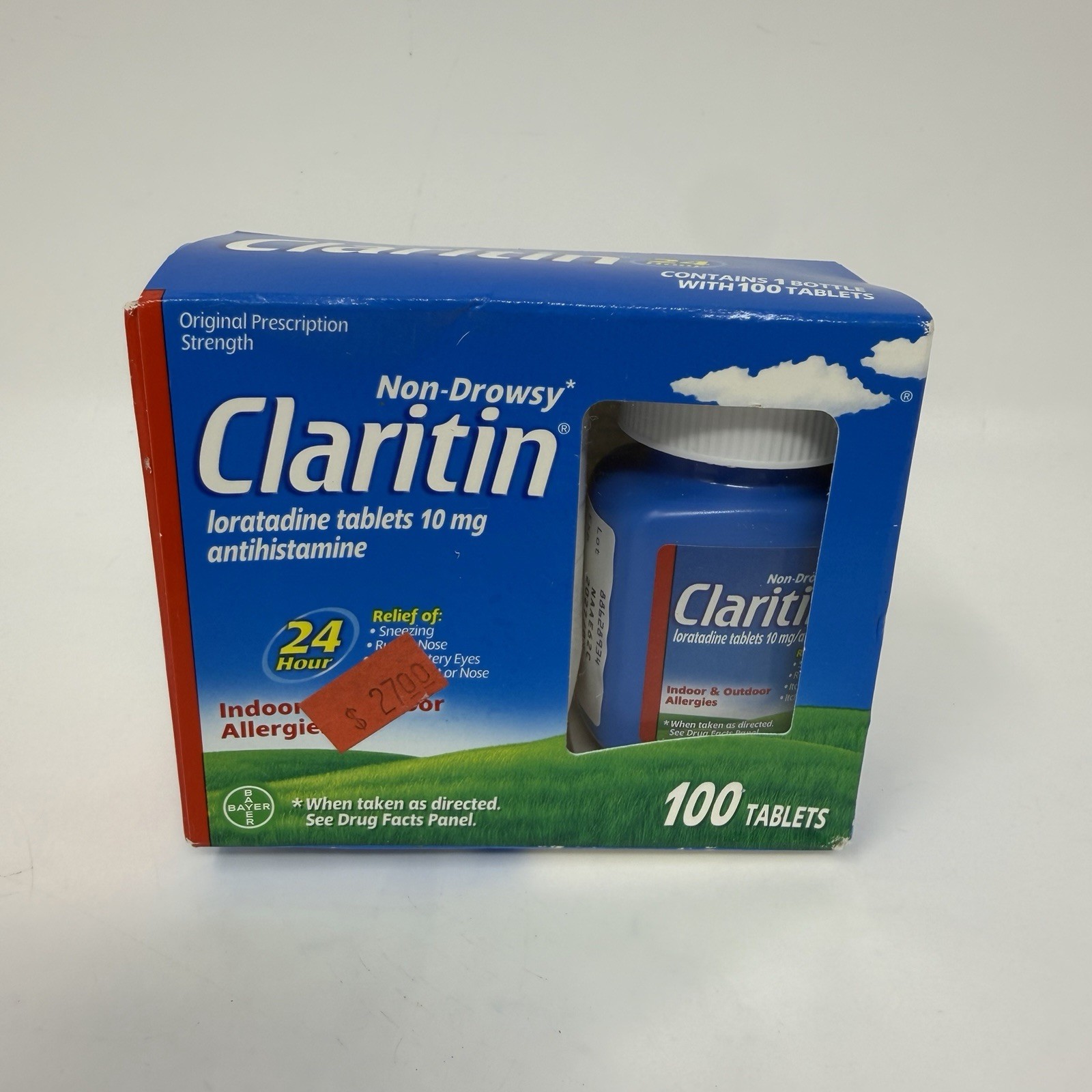 Claritin 24 Hour Non-Drowsy Allergy Relief Medicine 100 Count Tablets Pack 07/27