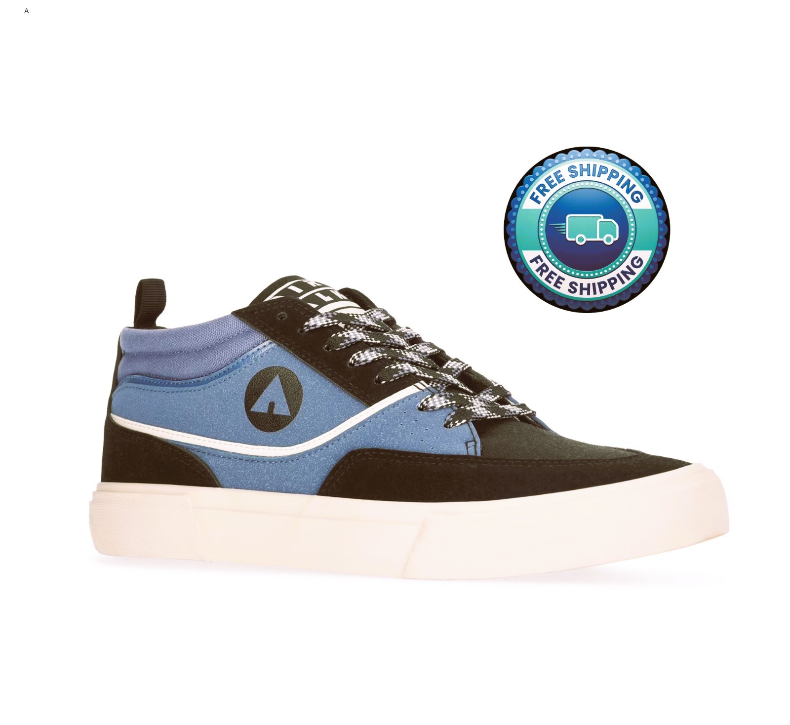 NEW* Genuine Airwalk Men\'s Skate Shoes Freestyle Mid Top Skateboard Blue Black NEW* Genuine Airwalk Men\'s Skate Shoes Freestyle Mid Top Skateboard Blue Black