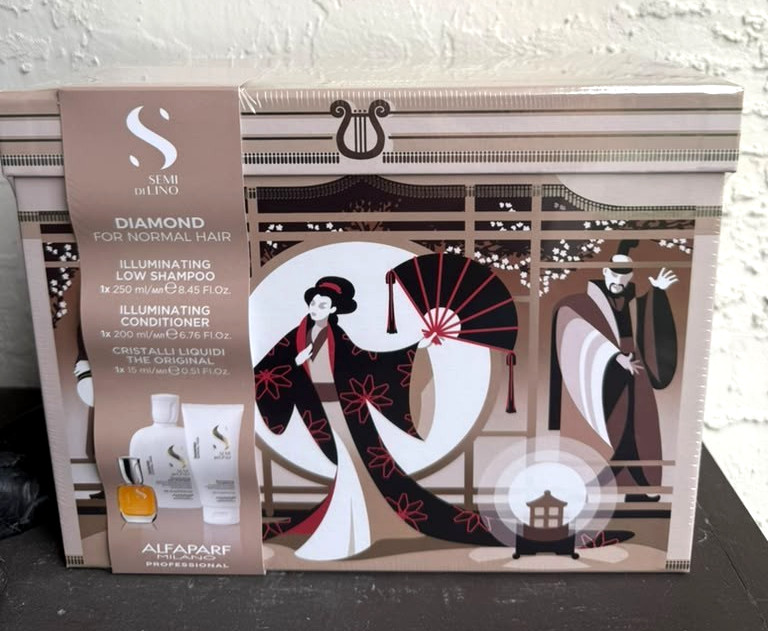 Alfaparf Semi Di Lino Diamond Shine Gift Set Shampoo Conditioner 3pc Hair Care