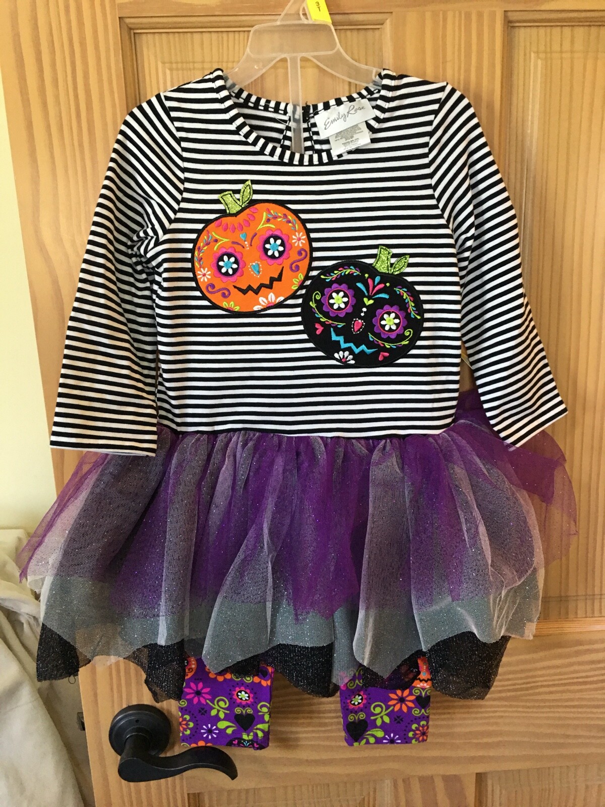 NWT Emily Rose Pumpkin set Girls Black Purple Halloween toddler NWT Emily Rose Pumpkin set Girls Black Purple Halloween toddler