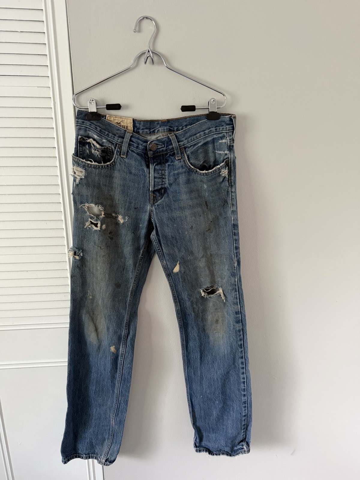 VTG Thrashed Hollister WIP Grunge Distressed Jeans 31x32