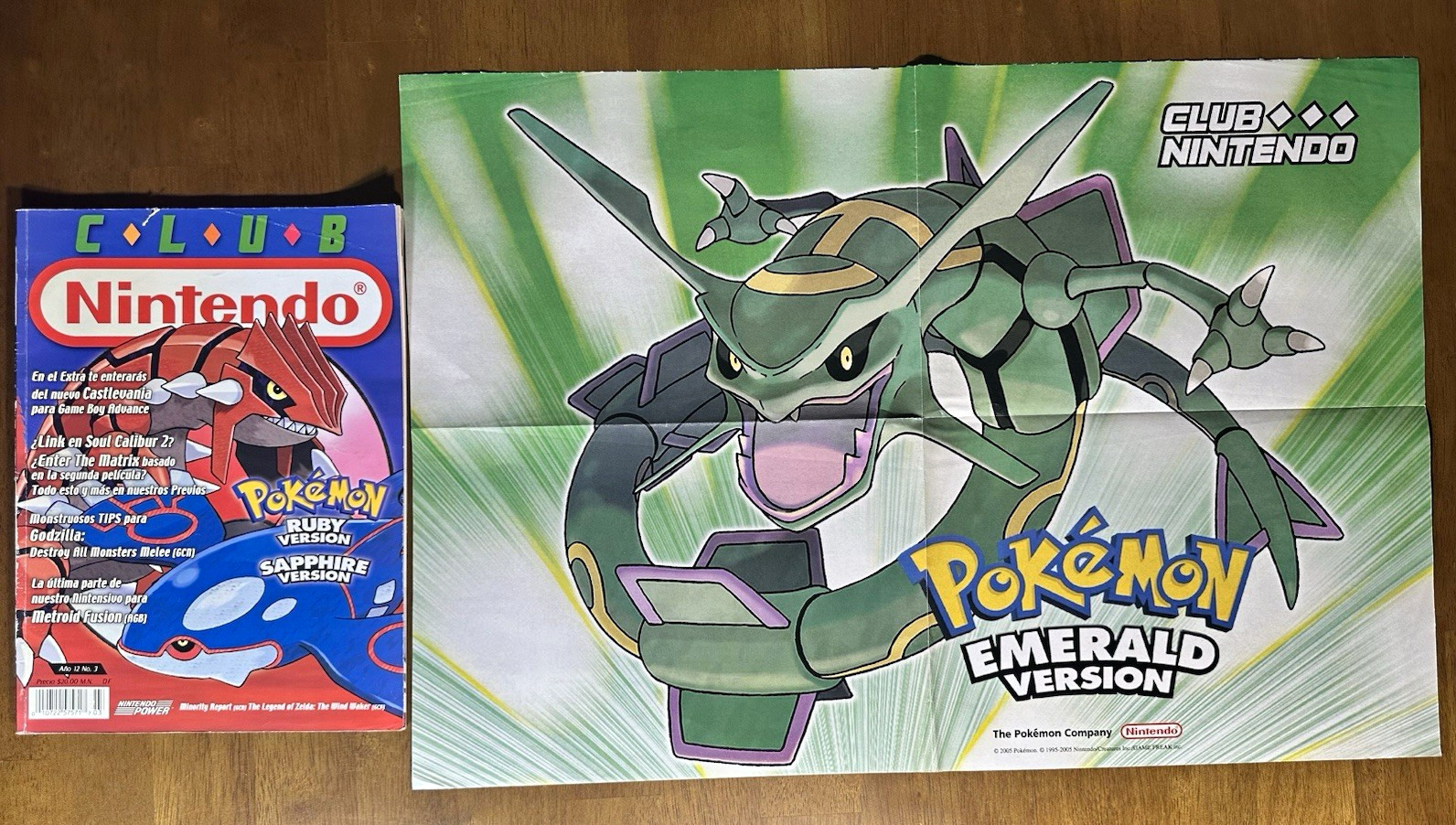 Club Nintendo 2003 Pokemon Ruby Sapphire Magazine w/ Poster Mexican Edition
