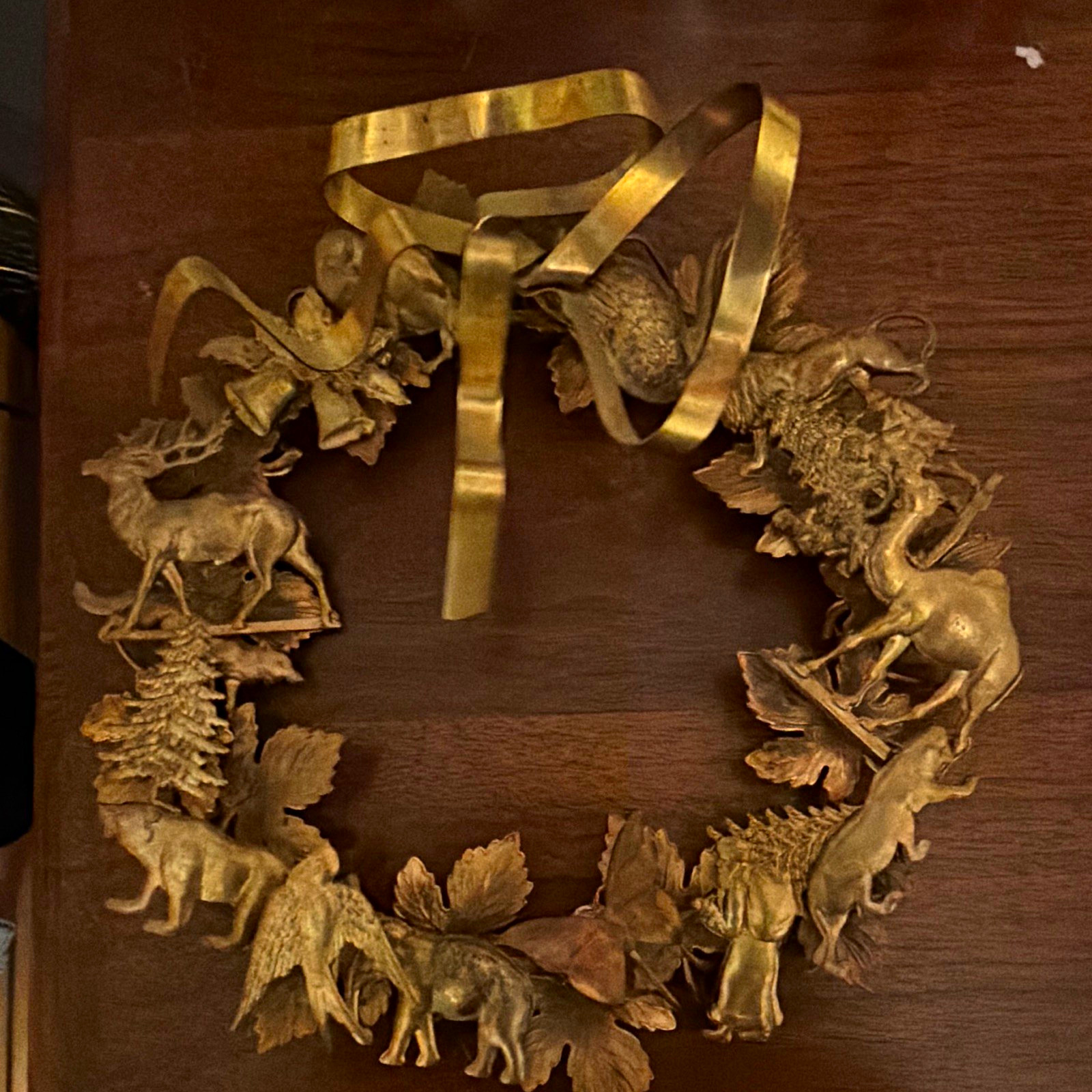 Vintage All Season Holiday Dresden Petite Brass Wreath Vintage All Season Holiday Dresden Petite Brass Wreath