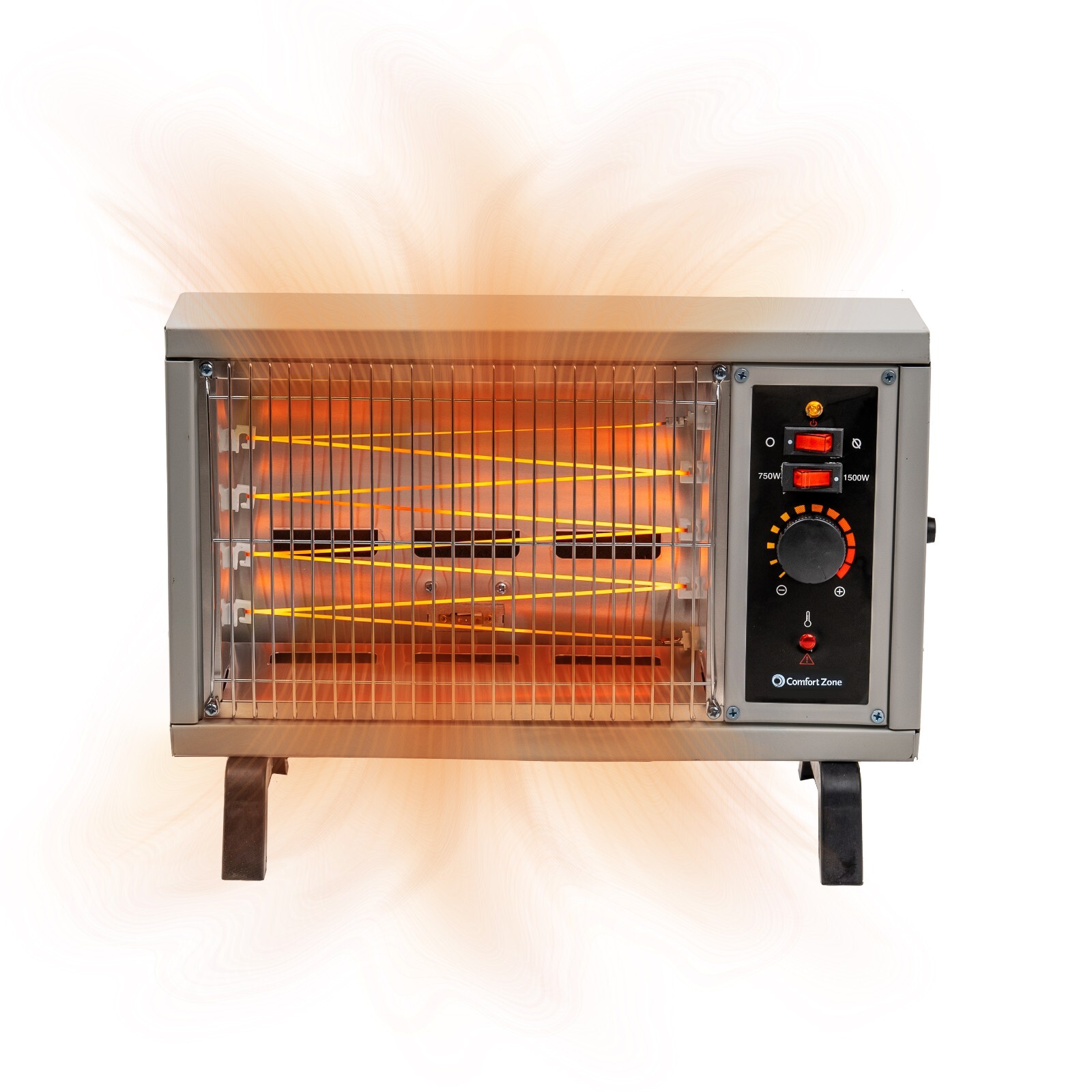 Comfort Zone Portable Wire Element Radiant Space Heater, All Metal Body, White Comfort Zone Portable Wire Element Radiant Space Heater, All Metal Body, White