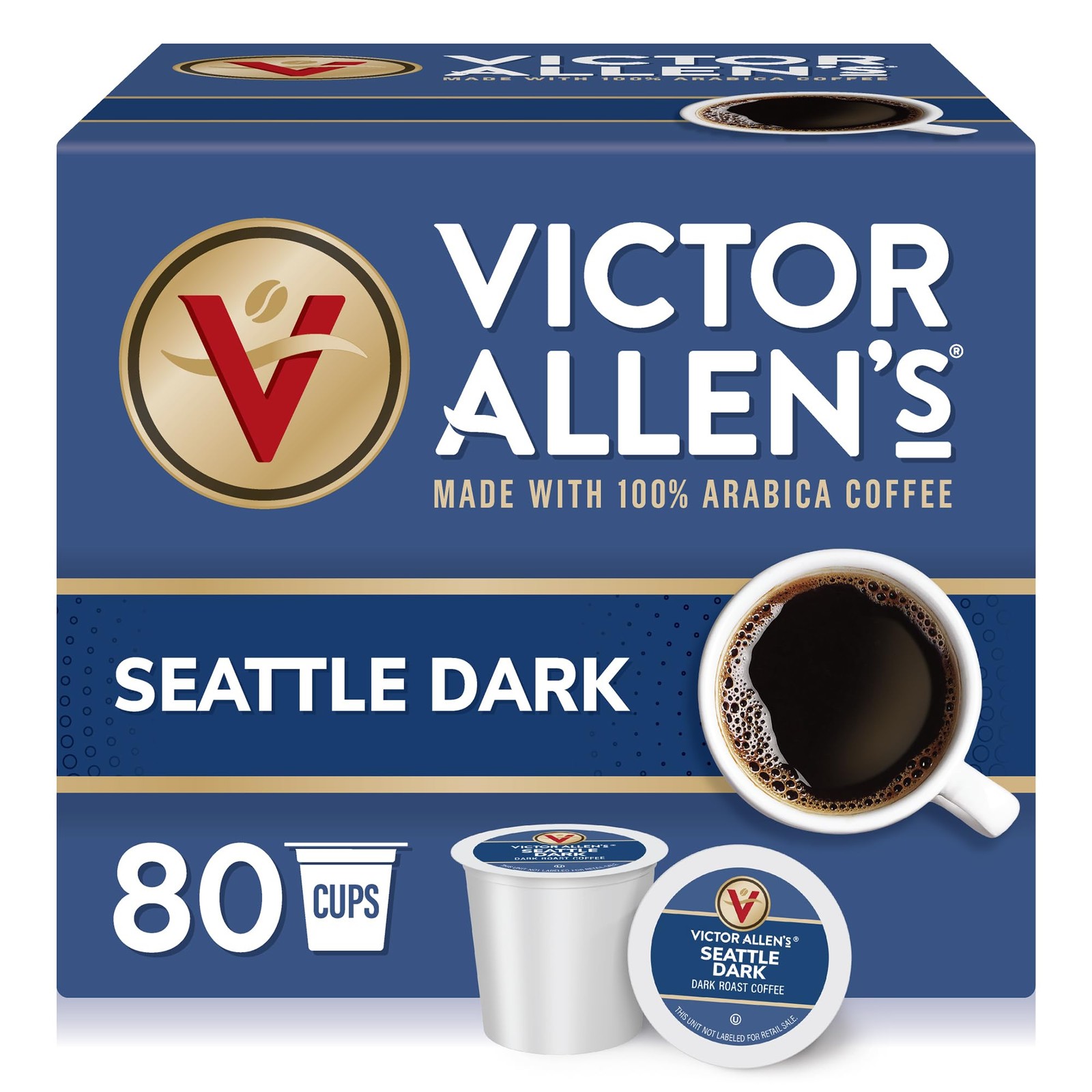 Victor Allen\'s Coffee Seattle Dark, Dark Roast, 80 Count, Single Serve Coffee... Victor Allen\'s Coffee Seattle Dark, Dark Roast, 80 Count, Single Serve Coffee...