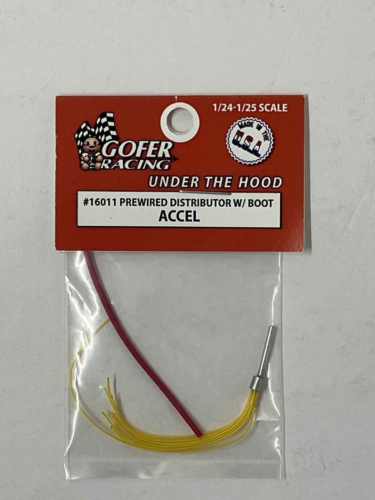 Gofer Racing Decals 16011 1/24 Prewired Distributor with Boot - Accel Plug Wires Gofer Racing Decals 16011 1/24 Prewired Distributor with Boot - Accel Plug Wires