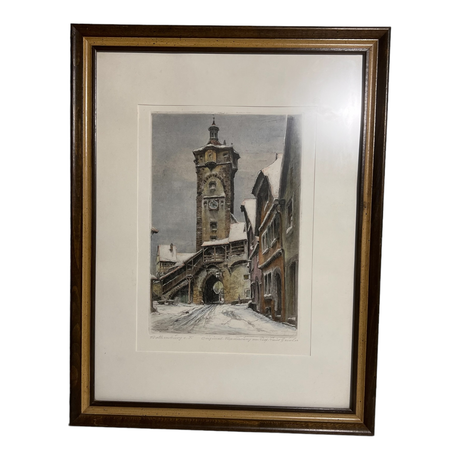 Antique Early 20th Century Rottenberg German Street Scene Paul Geissler Antique Early 20th Century Rottenberg German Street Scene Paul Geissler