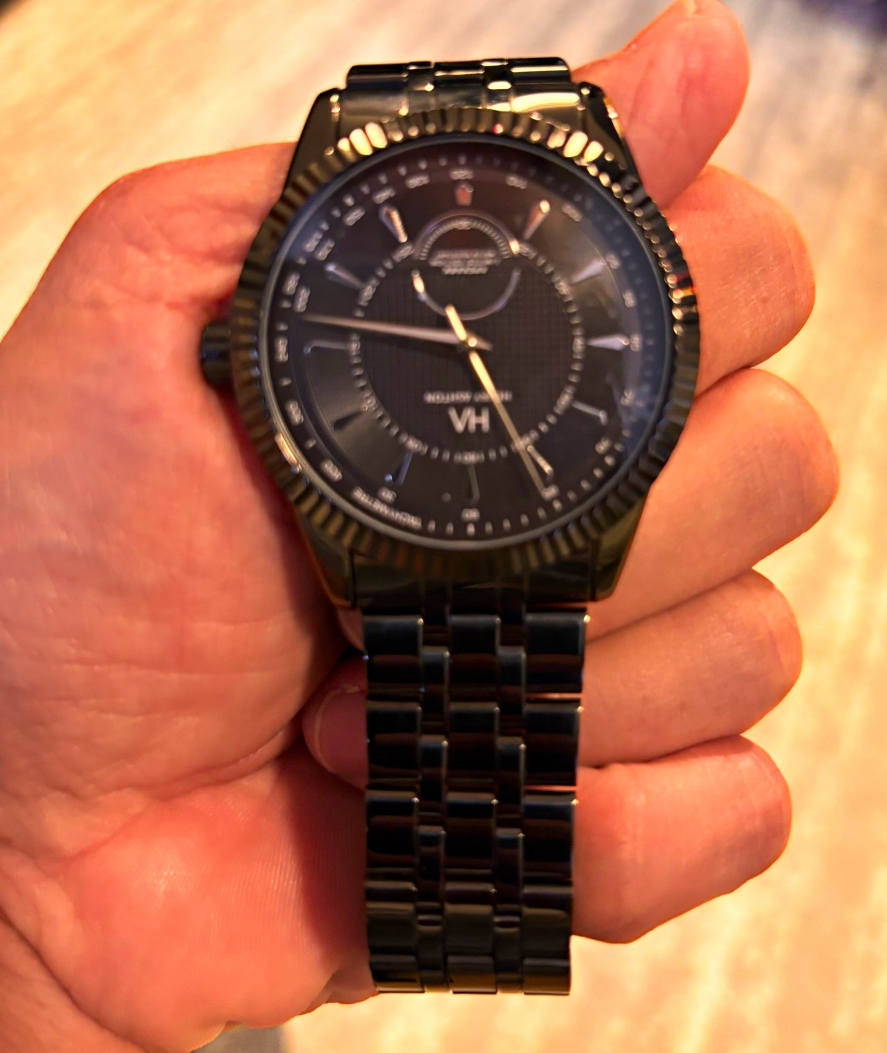 Henry Ashton Apexark Men\'s Quartz Analog 42mm Black SS Bracelet Tachymeter Henry Ashton Apexark Men\'s Quartz Analog 42mm Black SS Bracelet Tachymeter