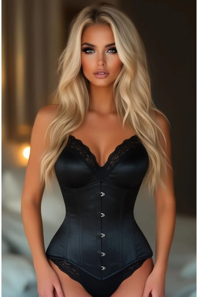 Daisy Corsets Lavish Black Satin Underbust Corset Waist Cincher Busk Closure Daisy Corsets Lavish Black Satin Underbust Corset Waist Cincher Busk Closure
