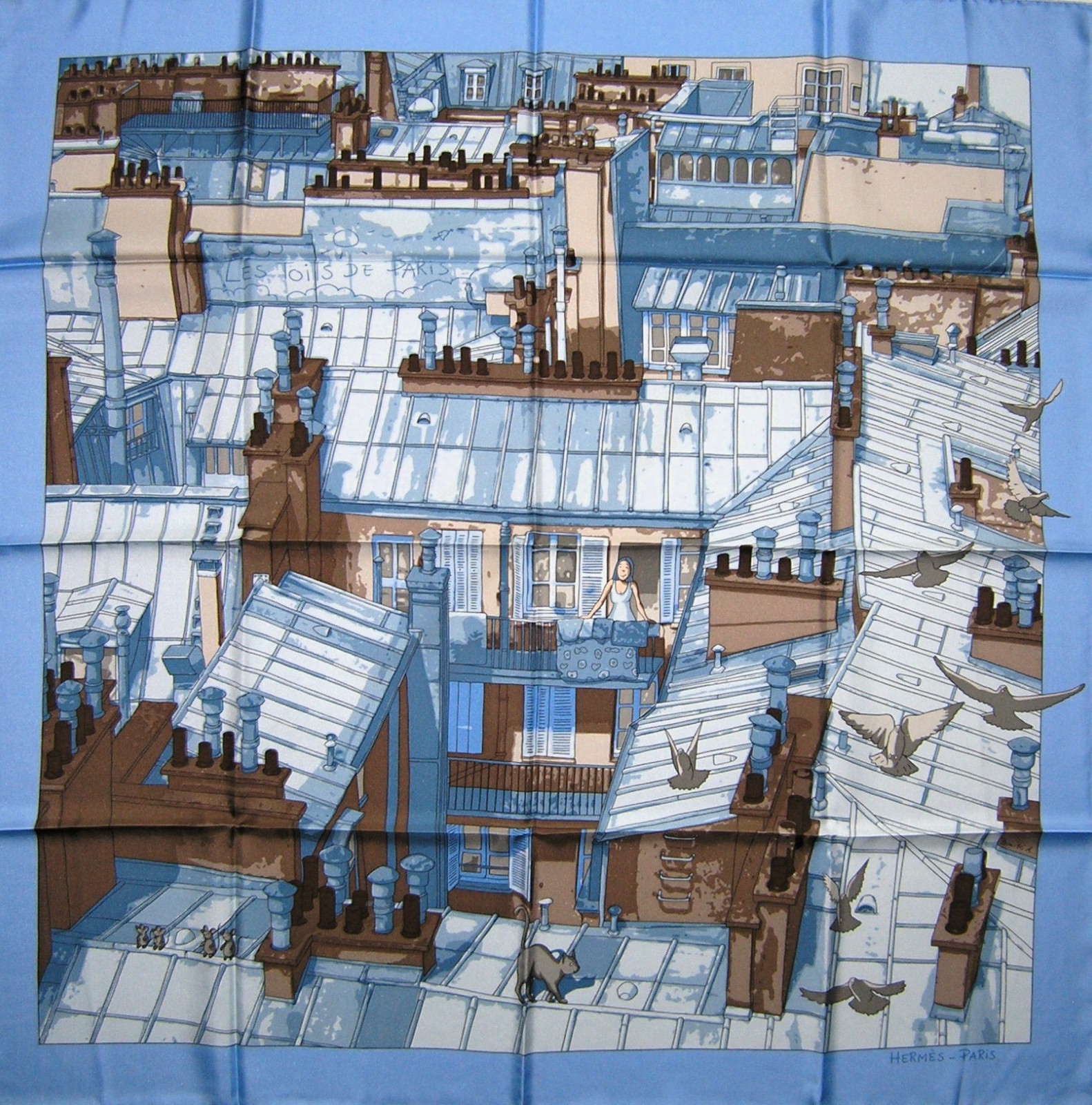 Hermes Les Toits de Paris 90cm Scarf - 2006 - Dimitri Rybaltchenko - unworn Hermes Les Toits de Paris 90cm Scarf - 2006 - Dimitri Rybaltchenko - unworn