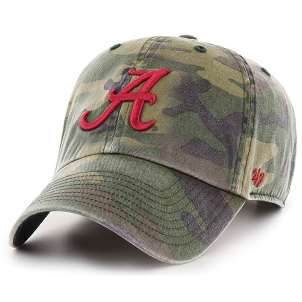 Alabama Crimson Tide 47 Brand Clean Up Adjustable Hat - Camo Alabama Crimson Tide 47 Brand Clean Up Adjustable Hat - Camo