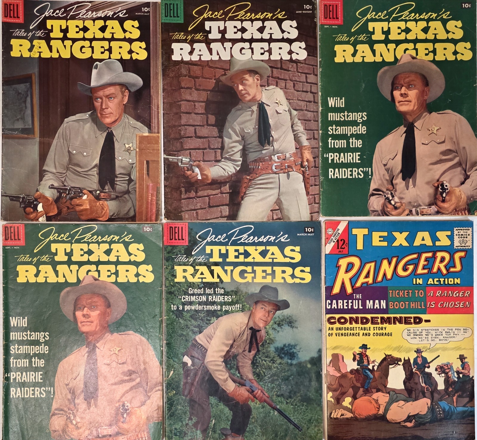 Jace Pearson's Tales of the Texas Rangers Lot☆6 #11-19* VG+ Dell 1956 Silver Age Jace Pearson's Tales of the Texas Rangers Lot☆6 #11-19* VG+ Dell 1956 Silver Age