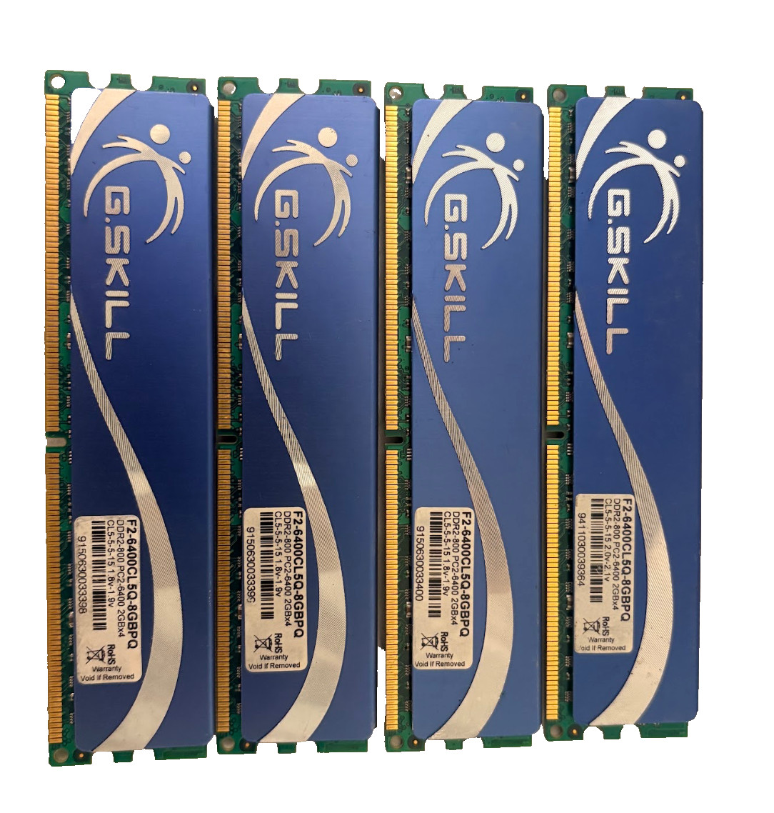 G.SKILL 8GB (4x2GB) DDR2-800 PC2-6400 Desktop RAM Kit F2-6400CL5Q-8GBPQ Tested