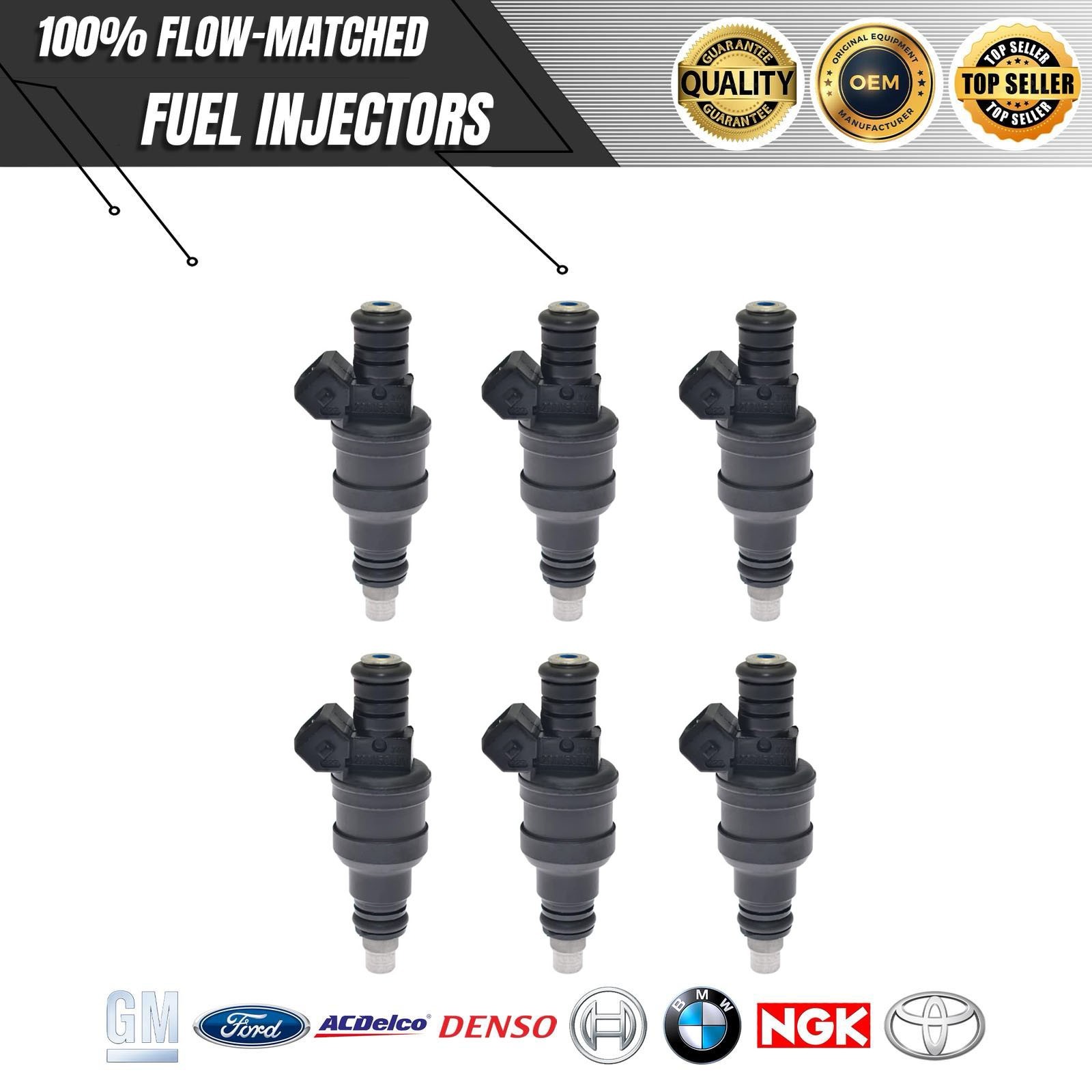 OEM 6X New Bosch Fuel Injectors Fits 1988–1990 Oldsmobile 98 3.8L V6 #0280150901