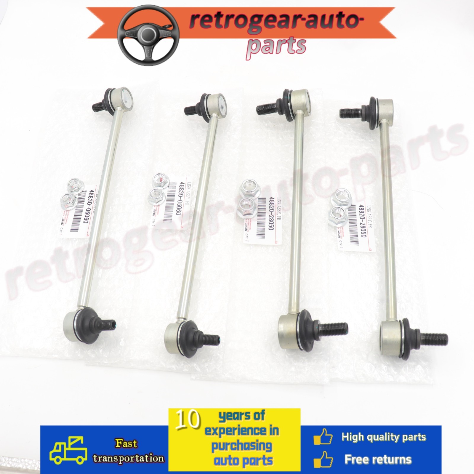 OEM 4pc Front & Rear Sway Bar Links Set for 2006-2012 Toyota Avalon