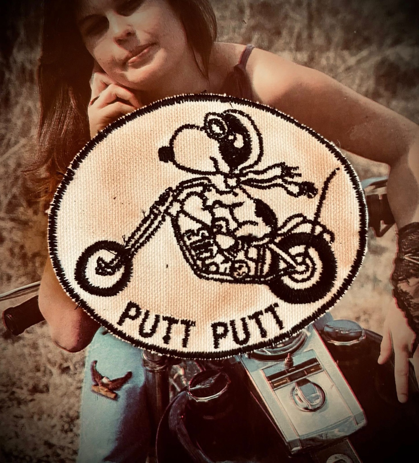Vintage Snoopy Biker motorcycle canvas patch MC club outlaw 70's 60's harley 1%e Vintage Snoopy Biker motorcycle canvas patch MC club outlaw 70's 60's harley 1%e
