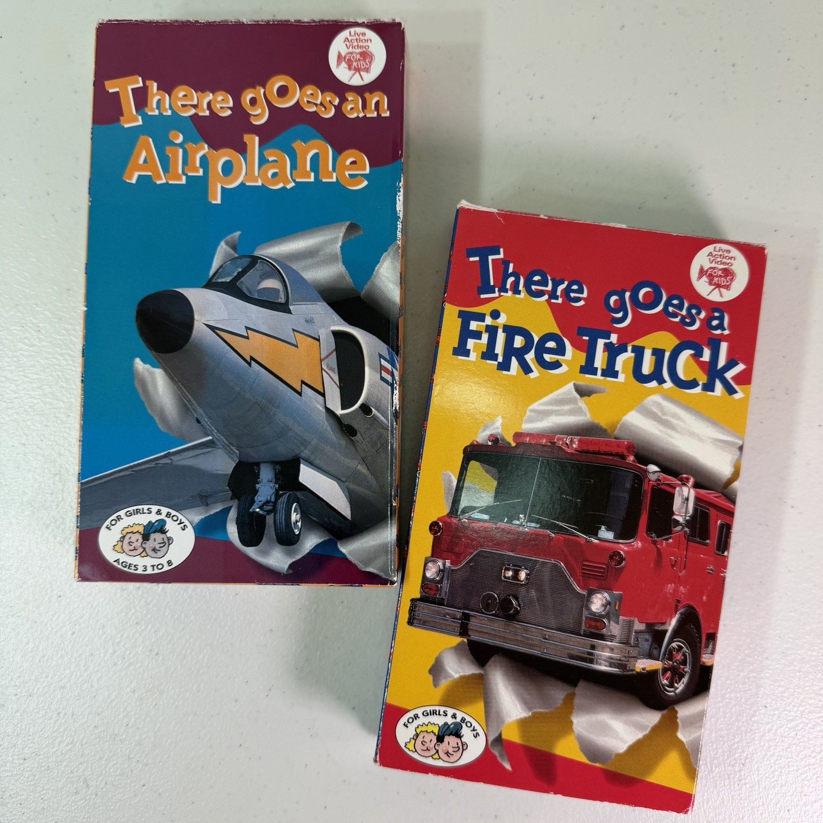 There Goes An Airplane & There Goes A Fire Truck 2 VHS Lot Kid Vision 1994 There Goes An Airplane & There Goes A Fire Truck 2 VHS Lot Kid Vision 1994
