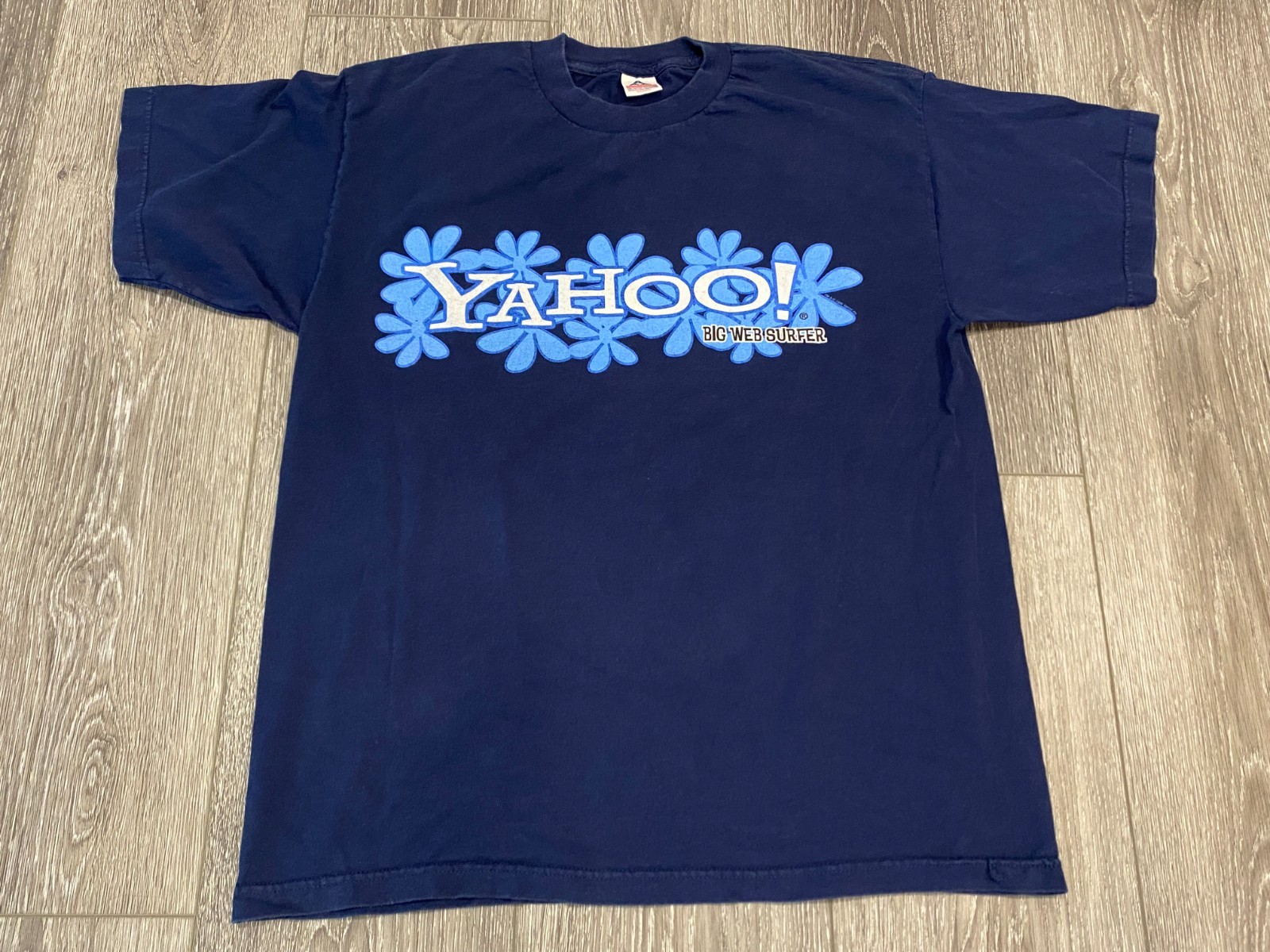 Vintage Yahoo Big Web Surfer Logo T-Shirt XL Blue RARE Tech Tee 90s Y2K 1996 Vintage Yahoo Big Web Surfer Logo T-Shirt XL Blue RARE Tech Tee 90s Y2K 1996