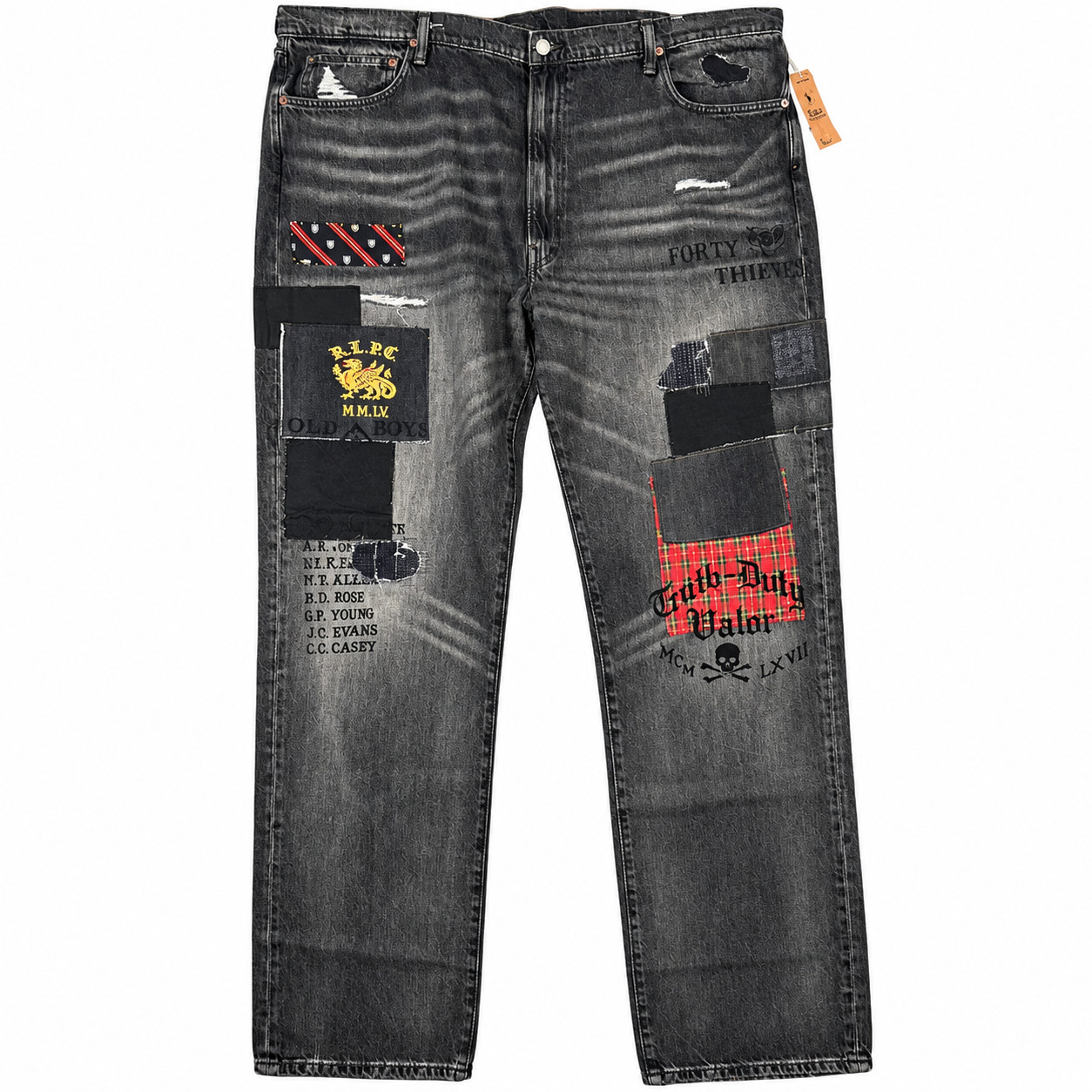 Polo Ralph Lauren Varick Slim Straight Patchwork Distressed Denim Jean Polo Ralph Lauren Varick Slim Straight Patchwork Distressed Denim Jean