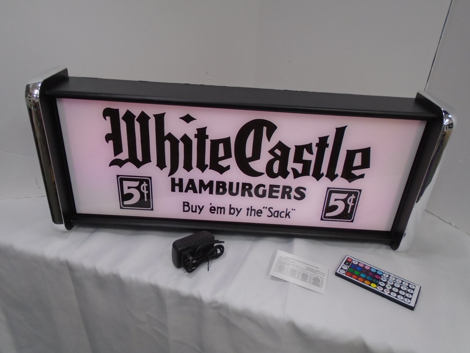 White Castle Hamburgers LED Display lighted sign lightbox Wall Hanging Light White Castle Hamburgers LED Display lighted sign lightbox Wall Hanging Light