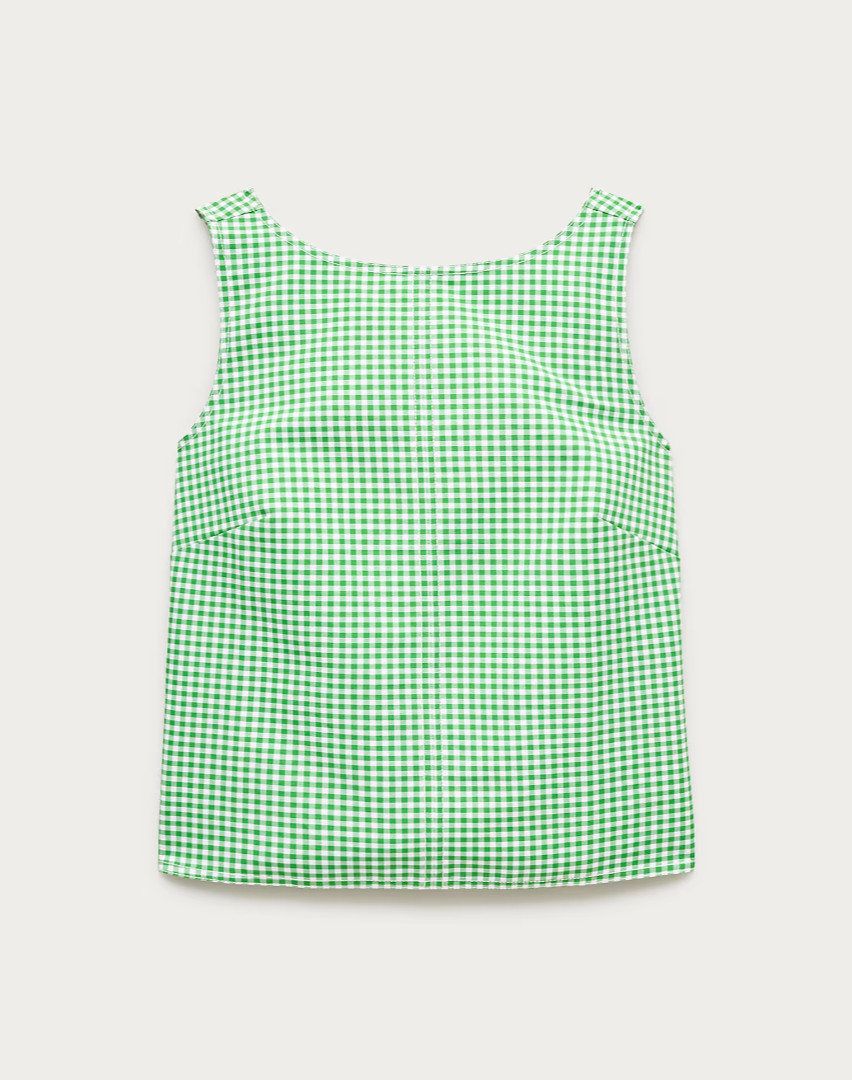 NWT J.Crew Shell Top in Double Cotton Poplin (Lime Gingham) NWT J.Crew Shell Top in Double Cotton Poplin (Lime Gingham)