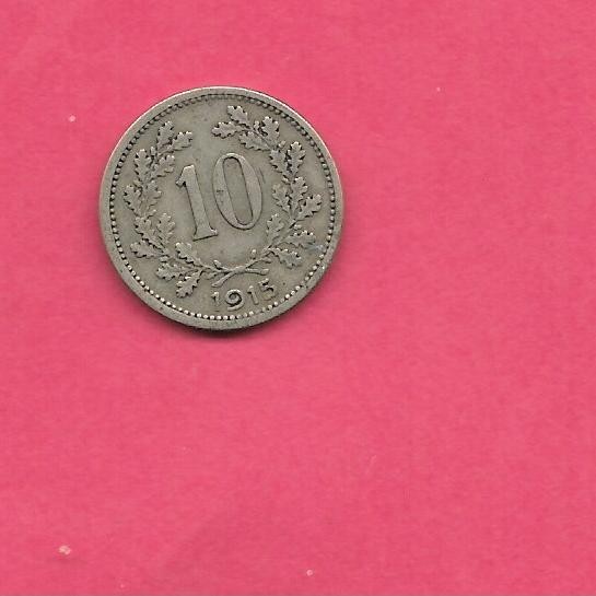 AUSTRIA KM2822 1915 VF-VERY FINE CIRCULATED OLD ANTIQUE 10 HELLER COIN AUSTRIA KM2822 1915 VF-VERY FINE CIRCULATED OLD ANTIQUE 10 HELLER COIN